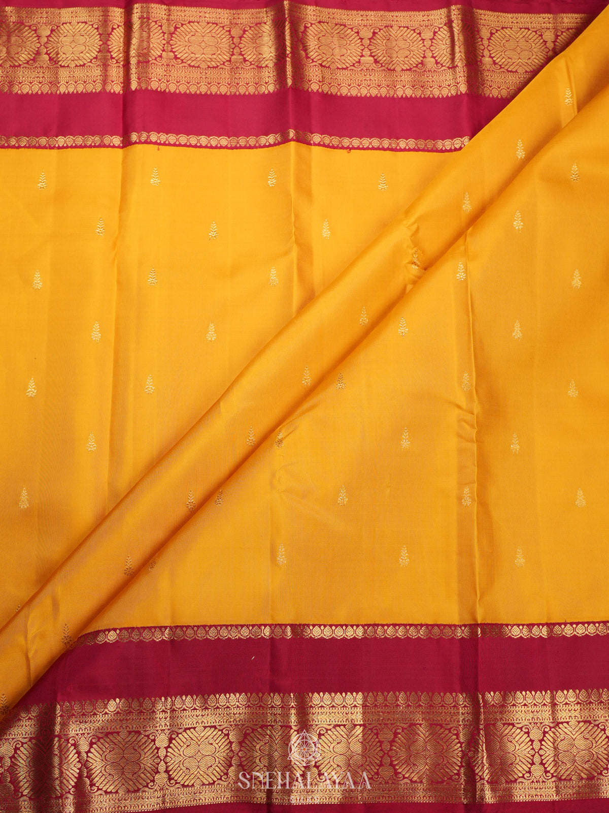 Mango Yellow Kanjivaram Silk Saree