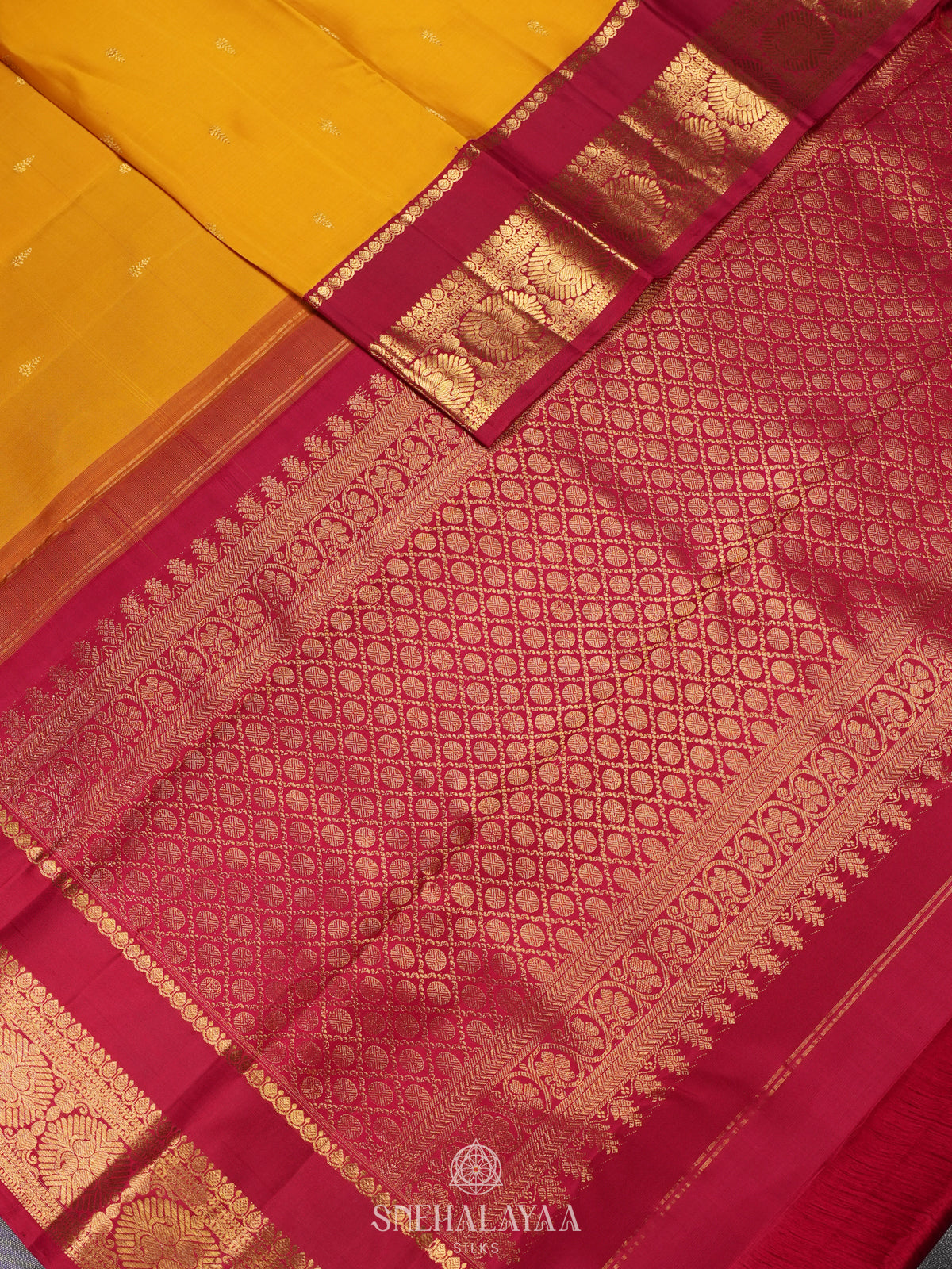 Mango Yellow Kanjivaram Silk Saree
