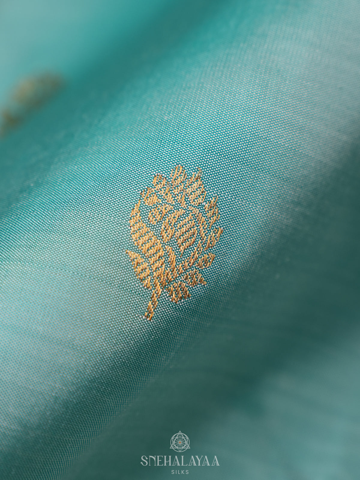 Teal Blue Kanjivaram Silk Saree