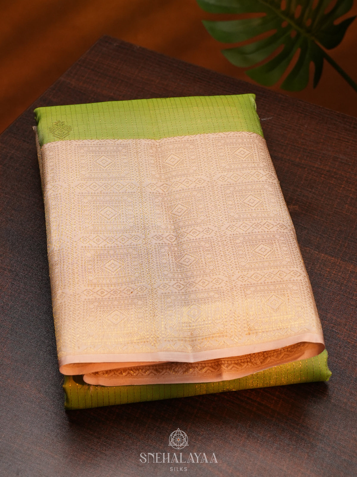 Pista Green Kanjivaram Silk Saree