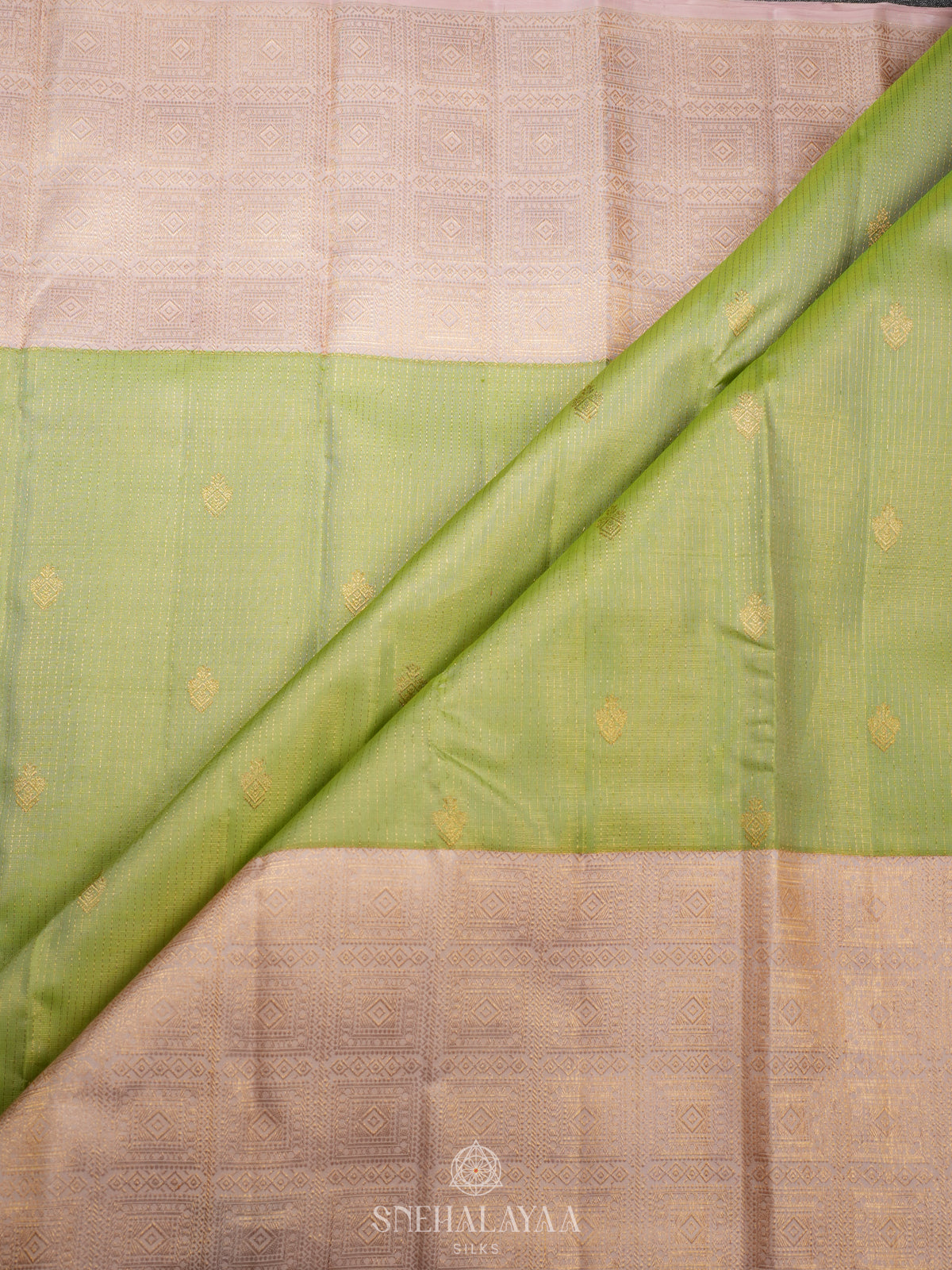 Pista Green Kanjivaram Silk Saree