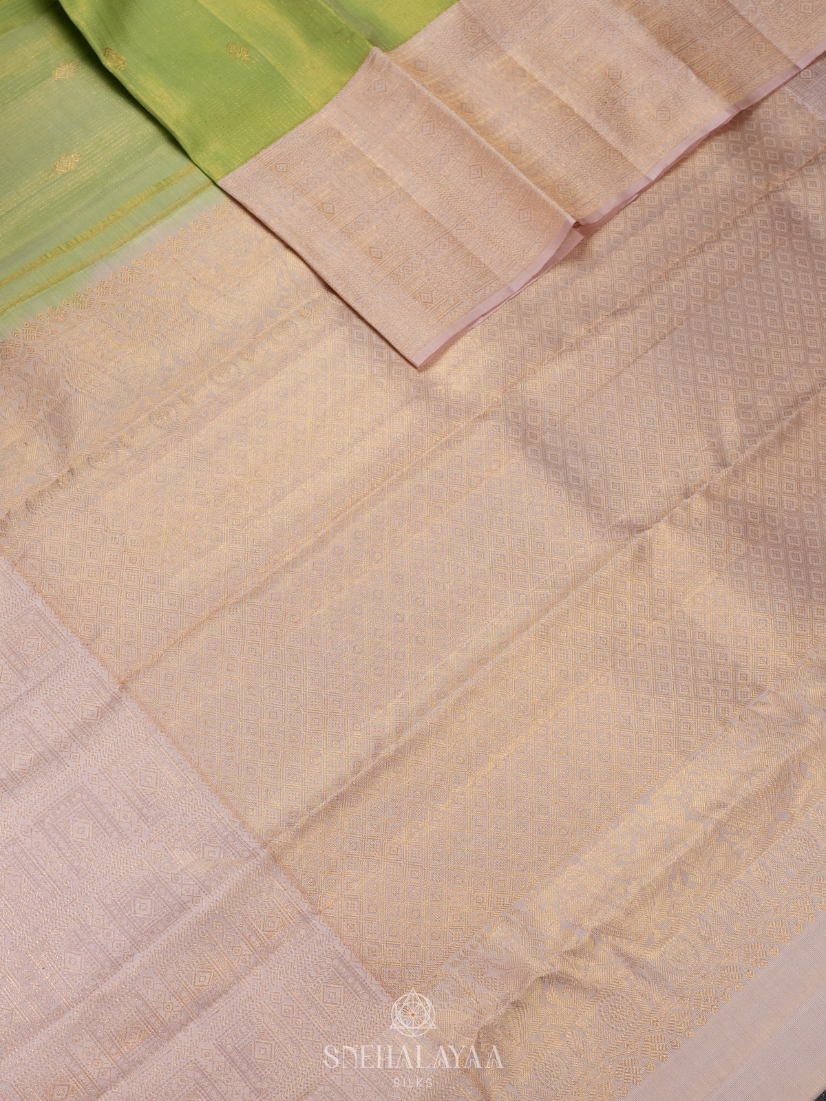 Pista Green Kanjivaram Silk Saree