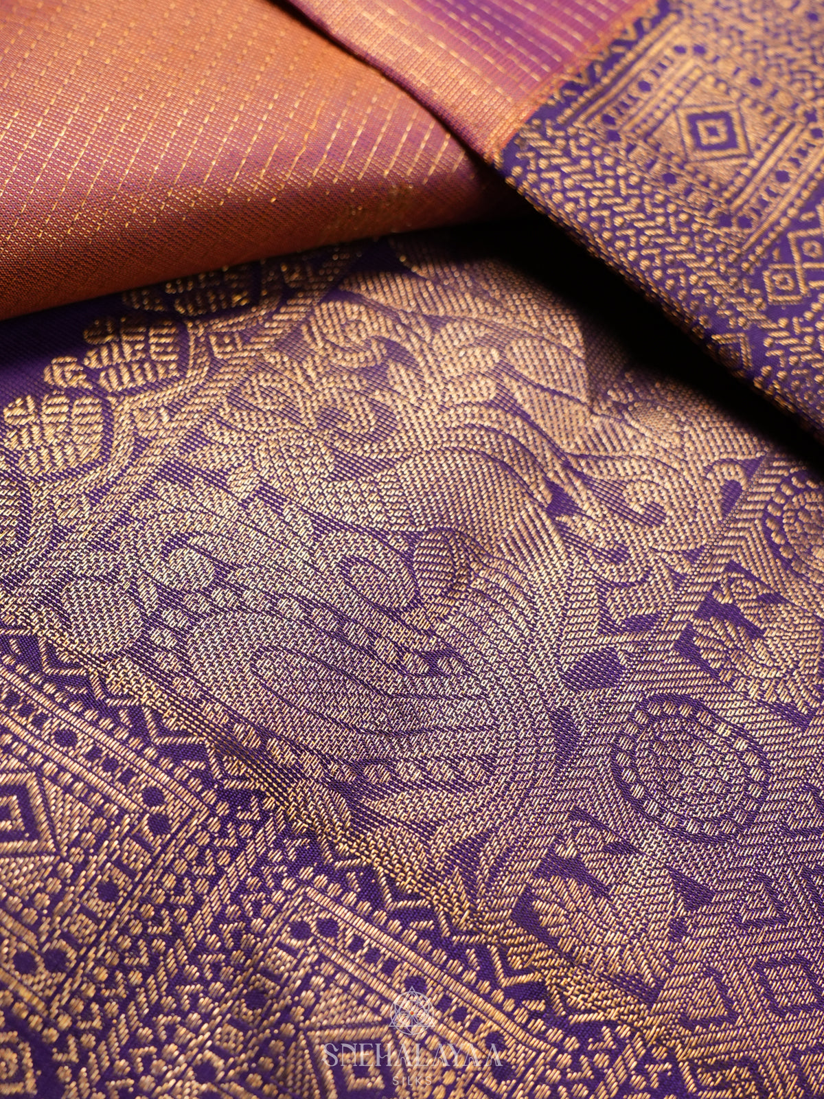 Peach Kanjivaram Silk Saree
