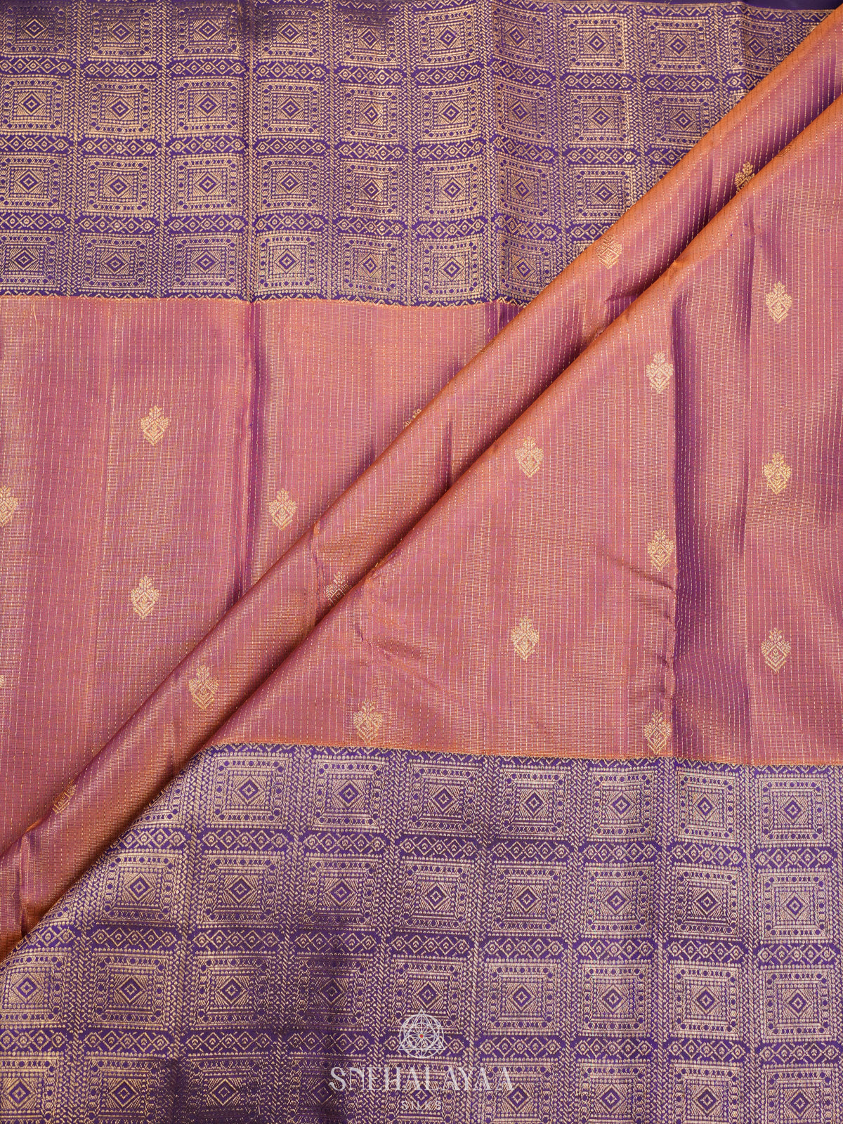 Peach Kanjivaram Silk Saree