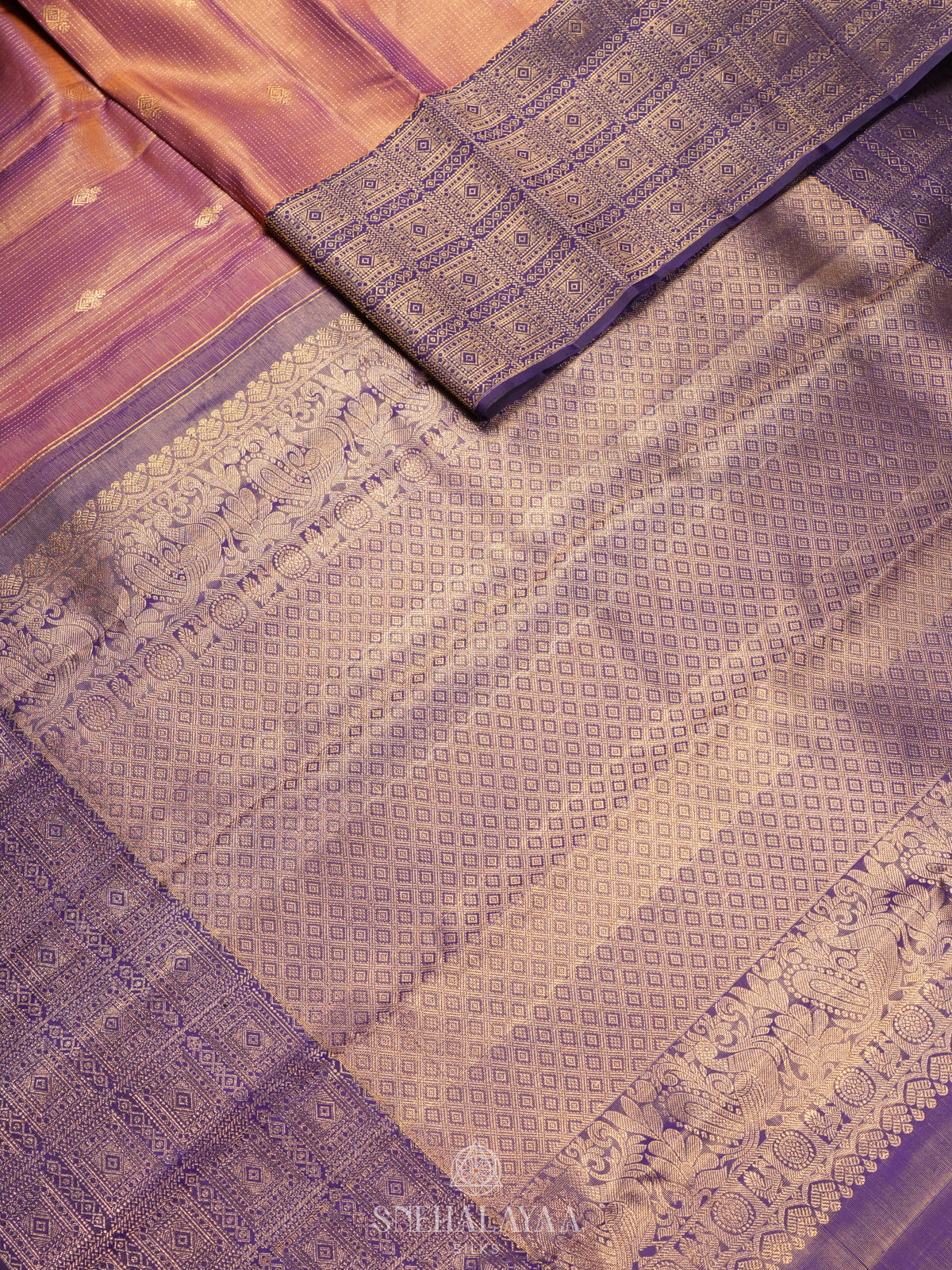 Peach Kanjivaram Silk Saree