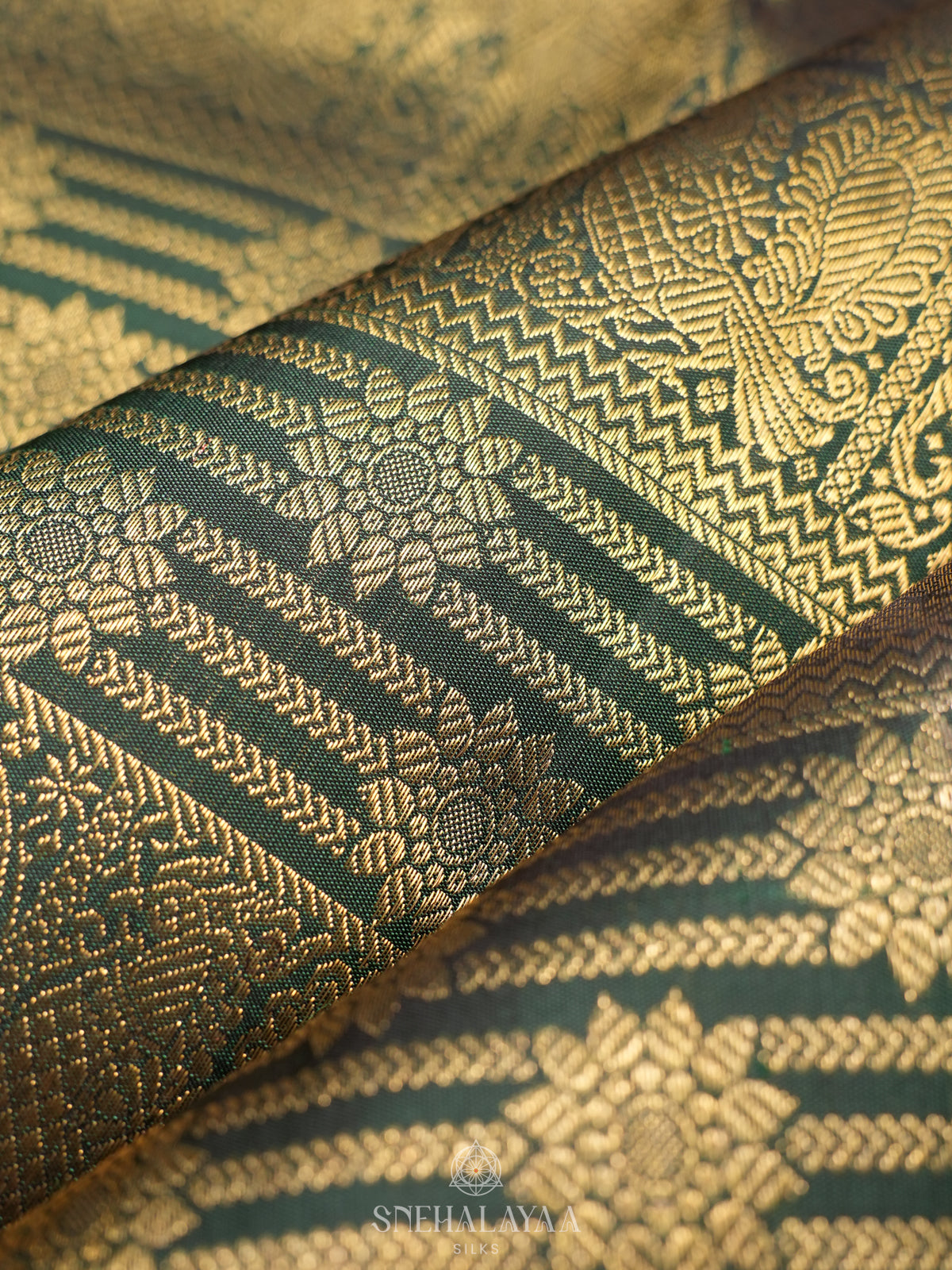 Forest Green Kanjivaram Silk Saree