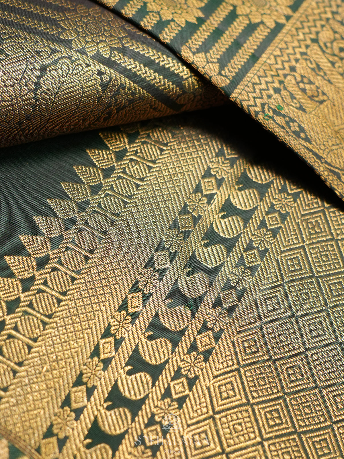 Forest Green Kanjivaram Silk Saree