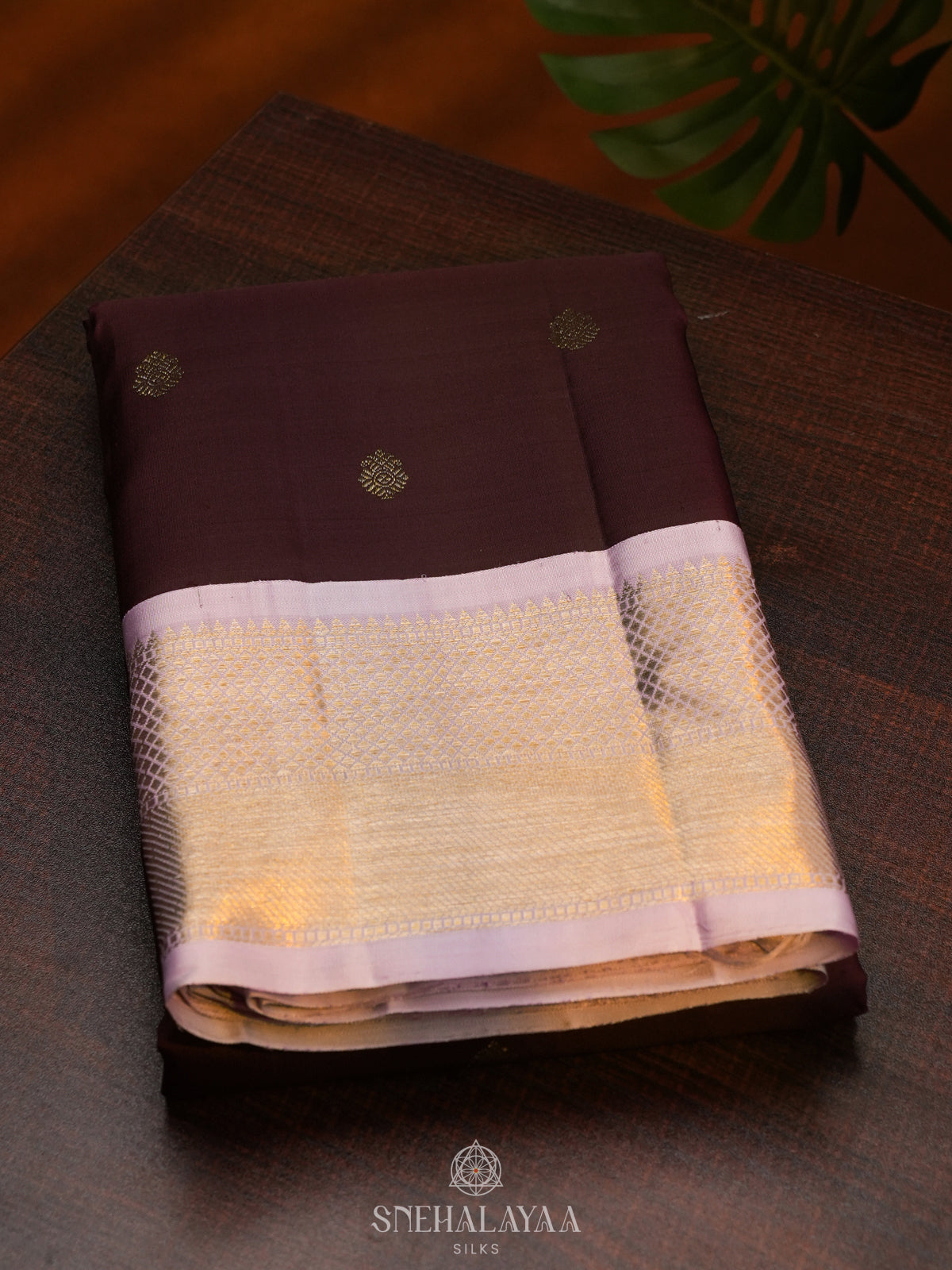 Burgundy Kanjivaram Silk Saree