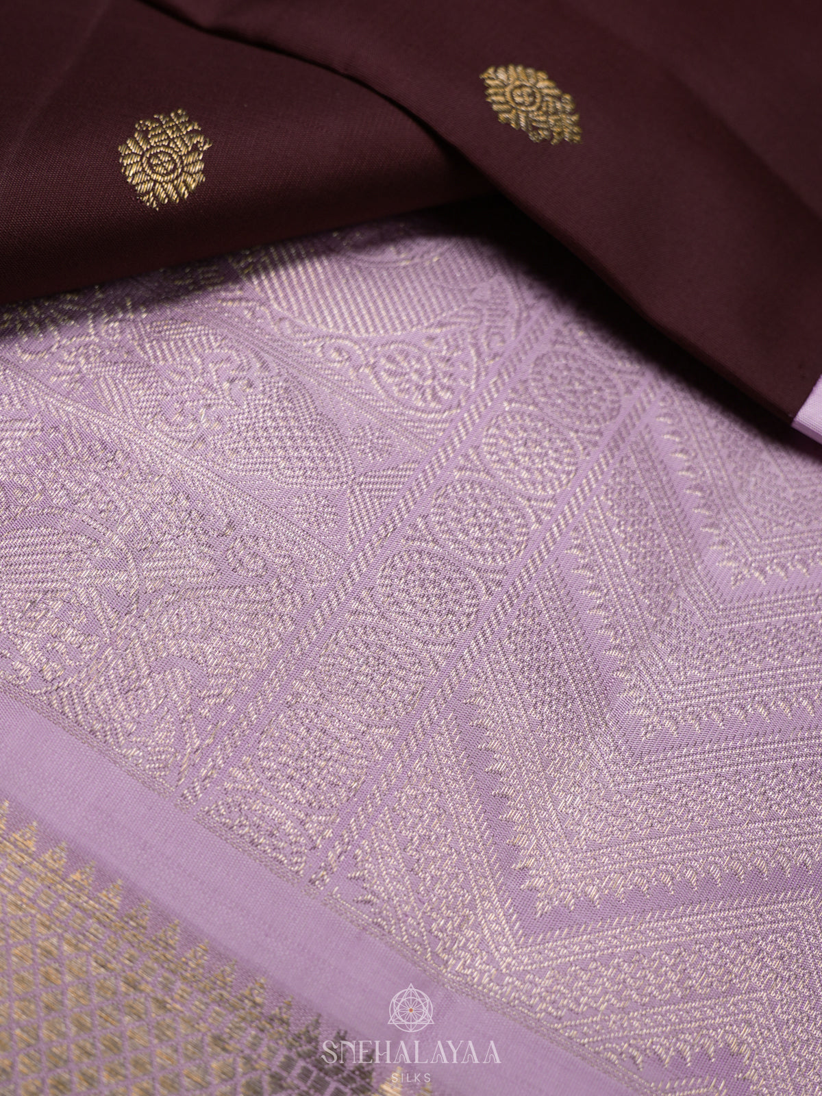 Burgundy Kanjivaram Silk Saree