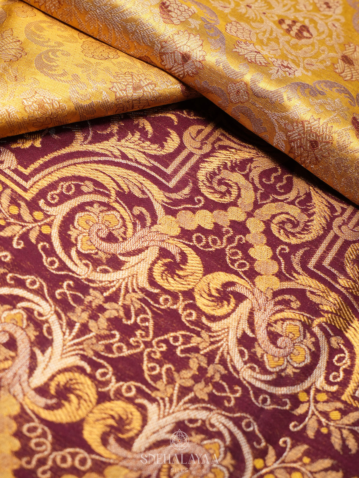 Golden Yellow Kanjivaram Silk Saree