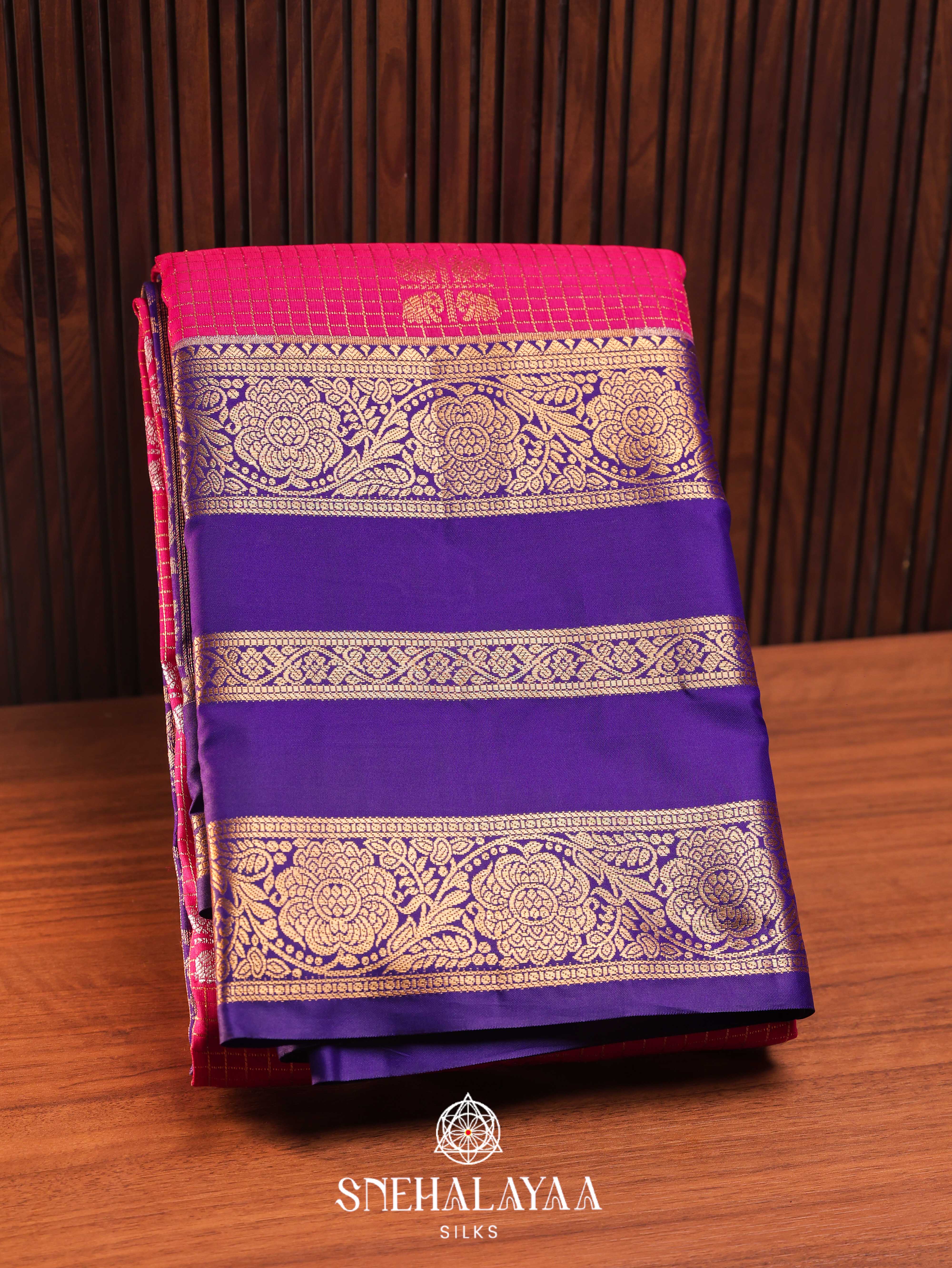 Pink Art Silk Saree