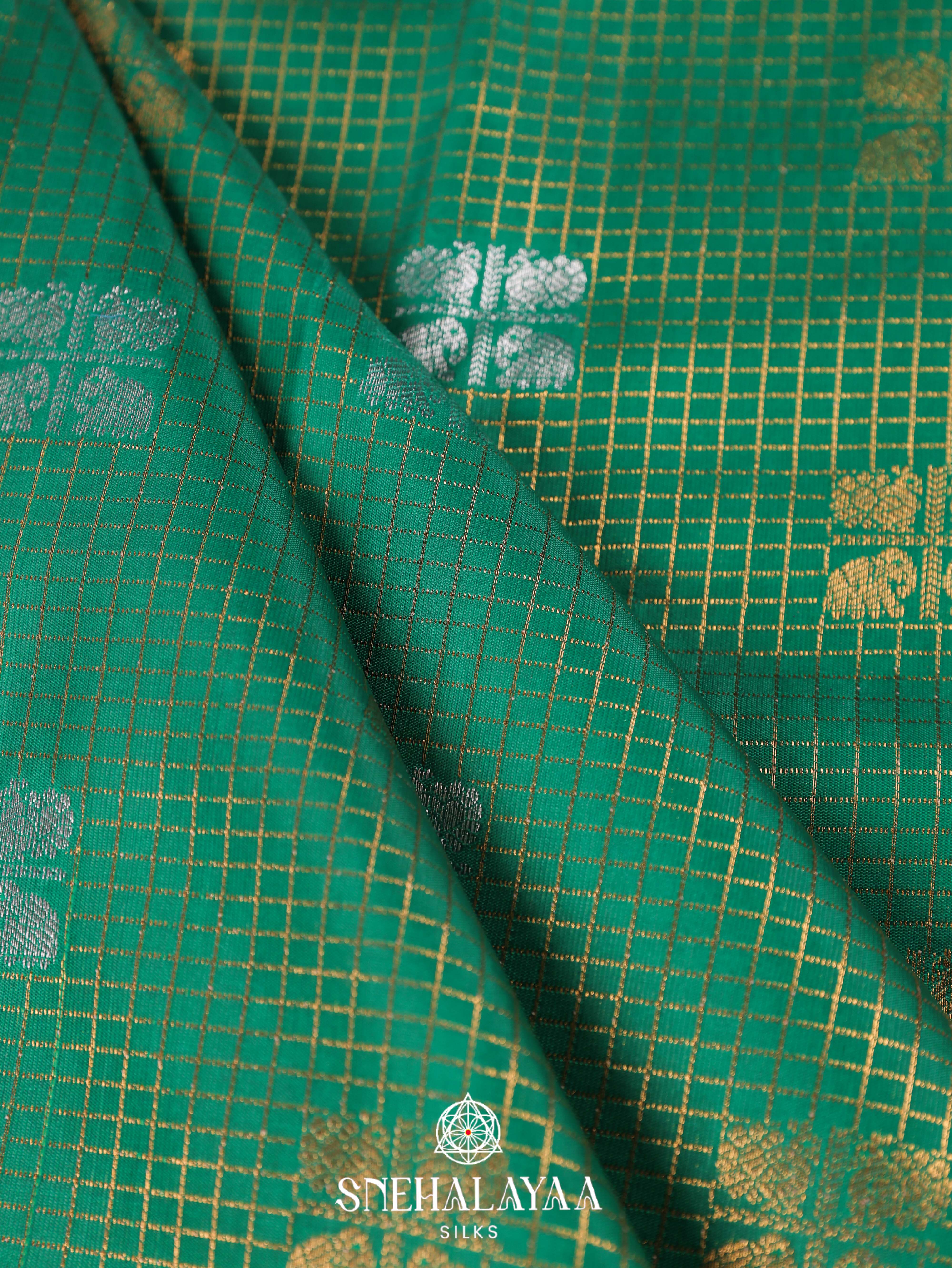 Emerald Green Art Silk Saree