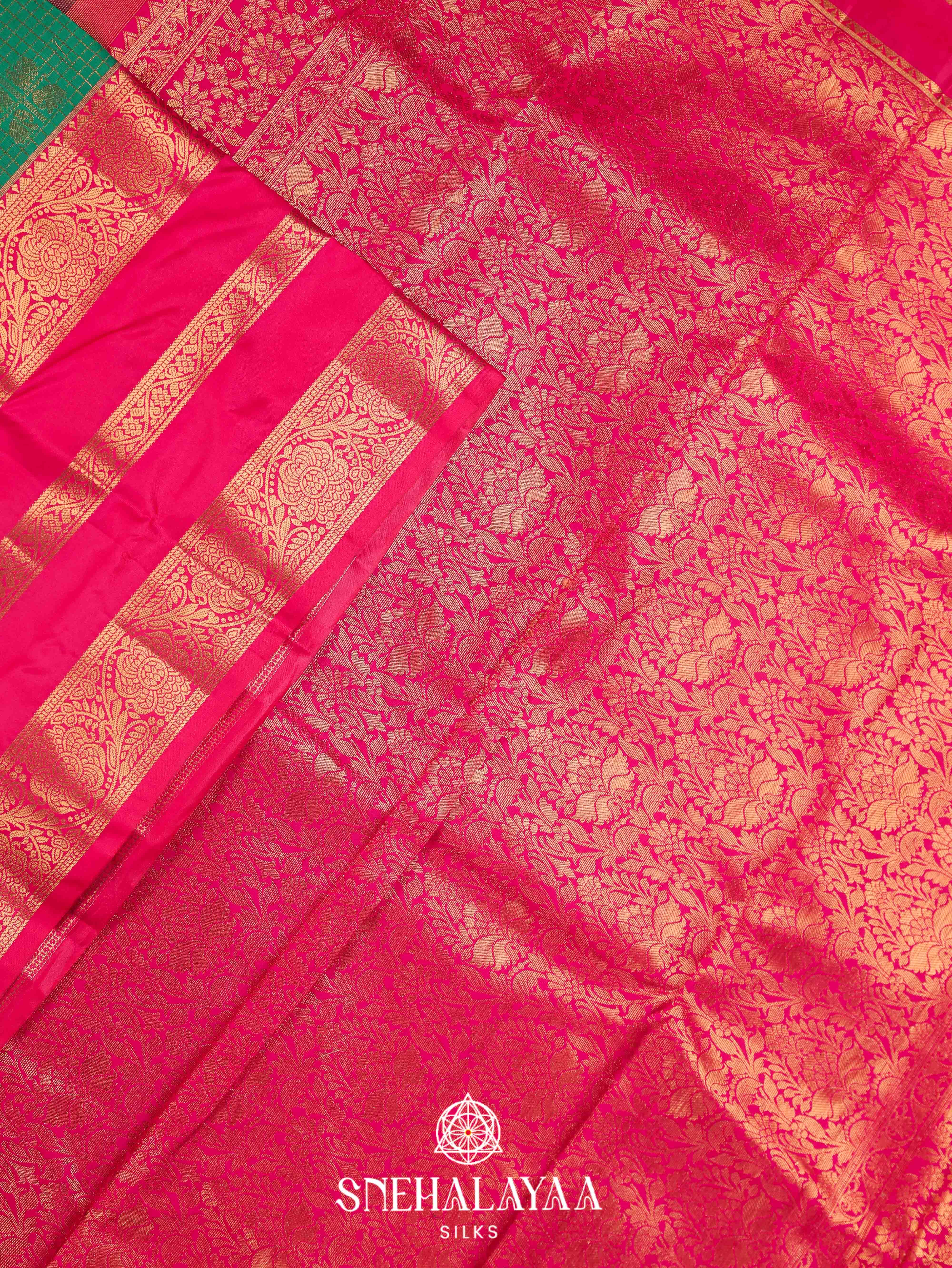 Emerald Green Art Silk Saree