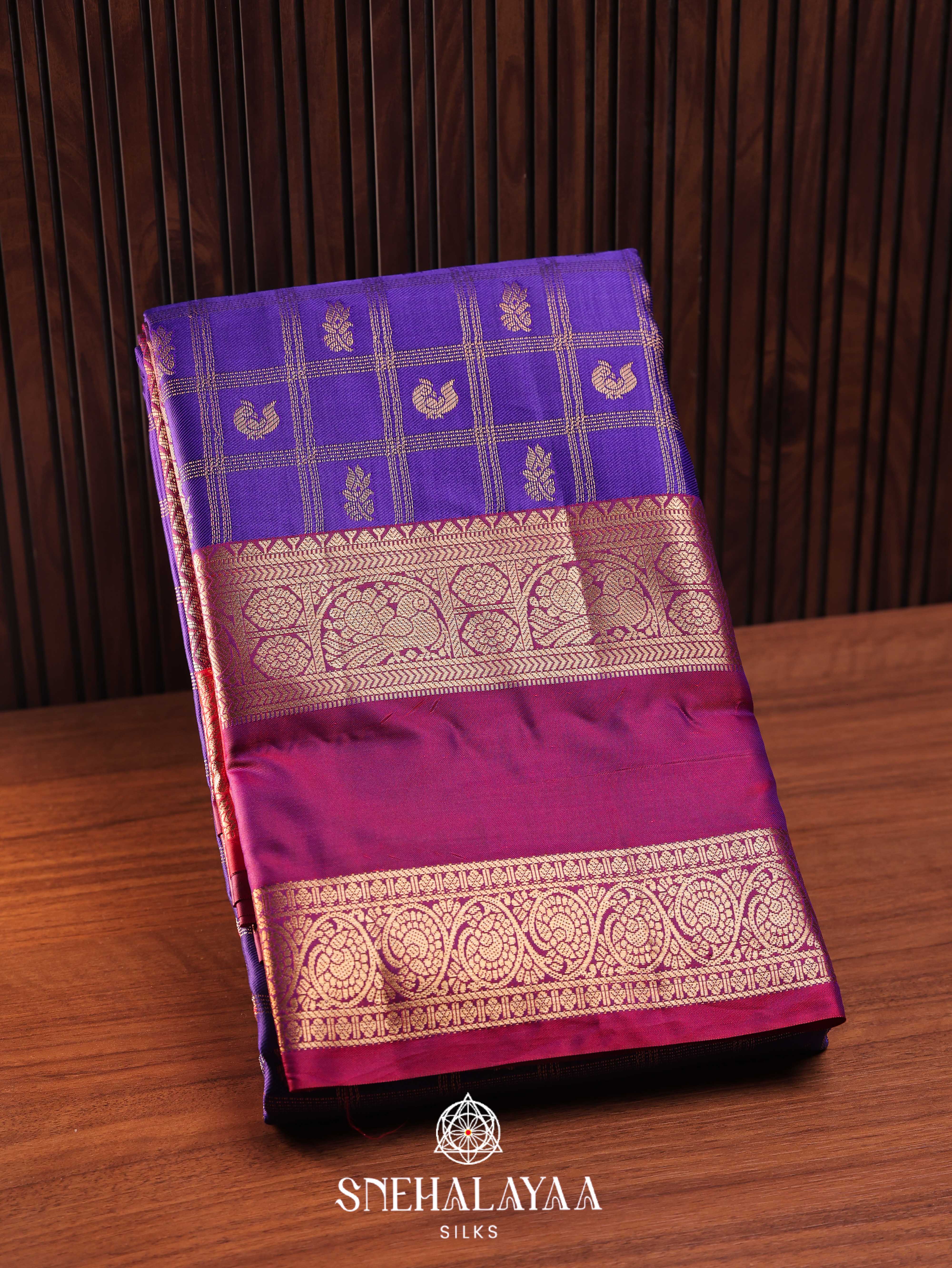 Purple Art Silk Saree