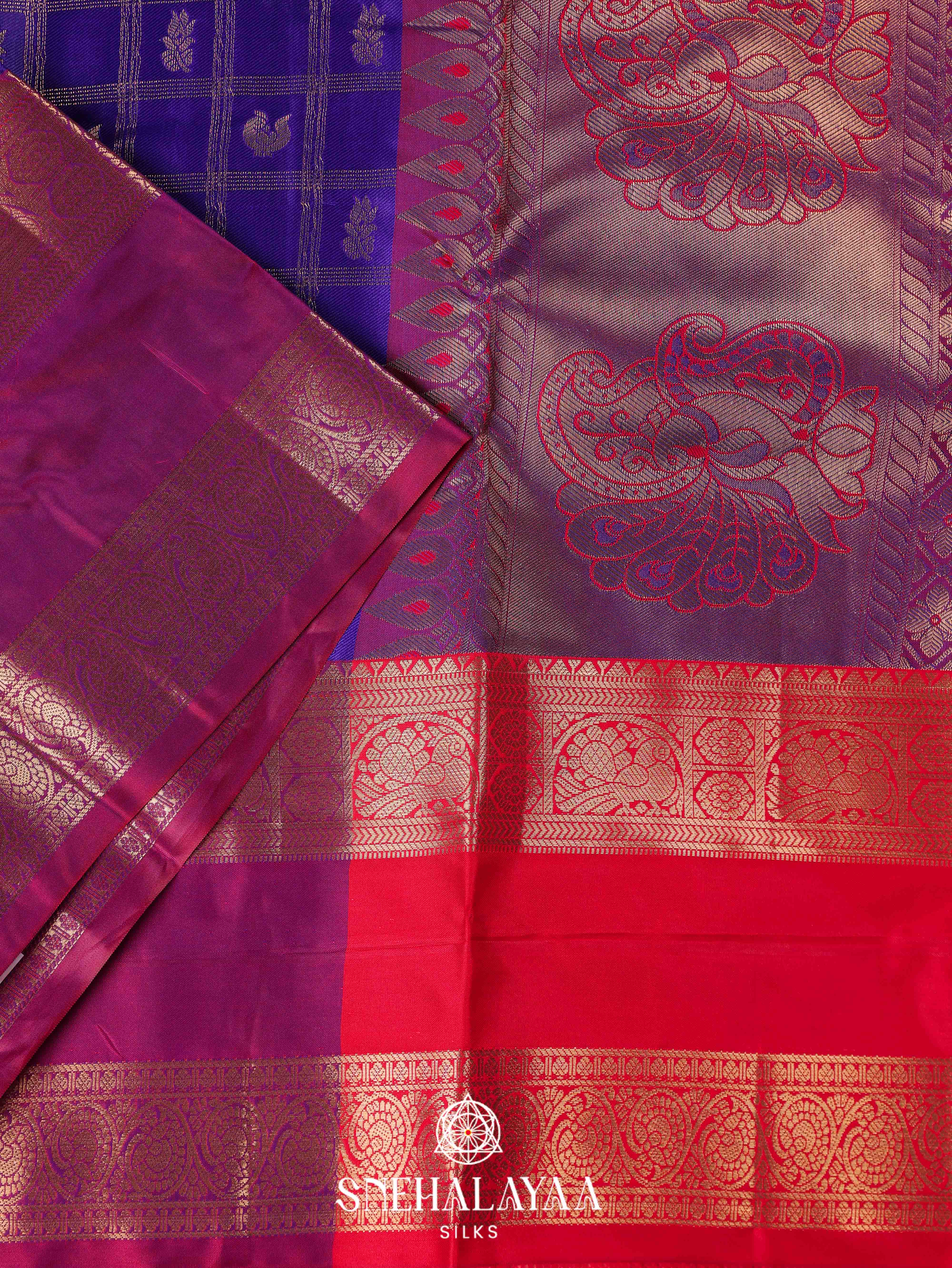 Purple Art Silk Saree