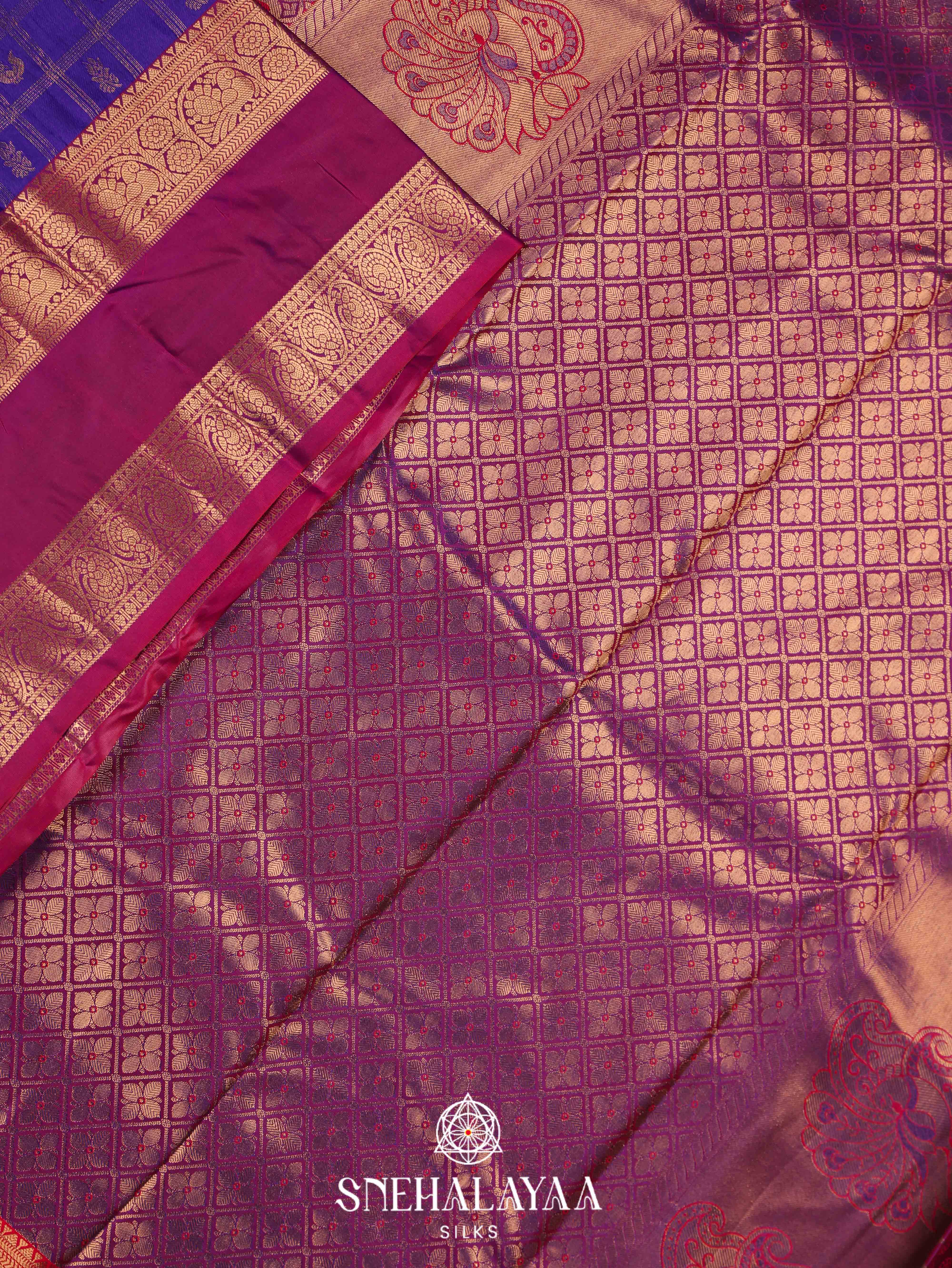 Purple Art Silk Saree