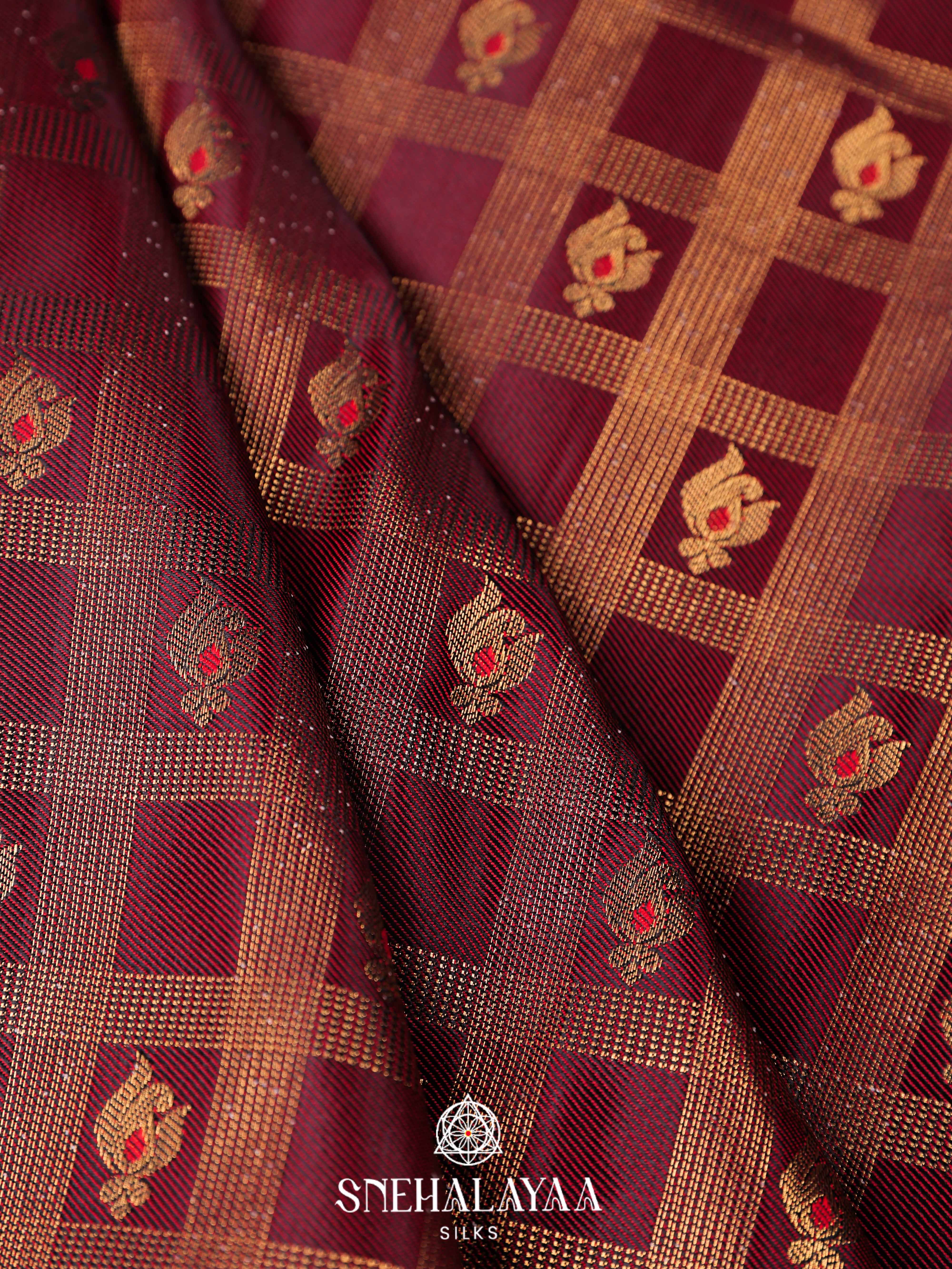 Maroon Art Silk Saree