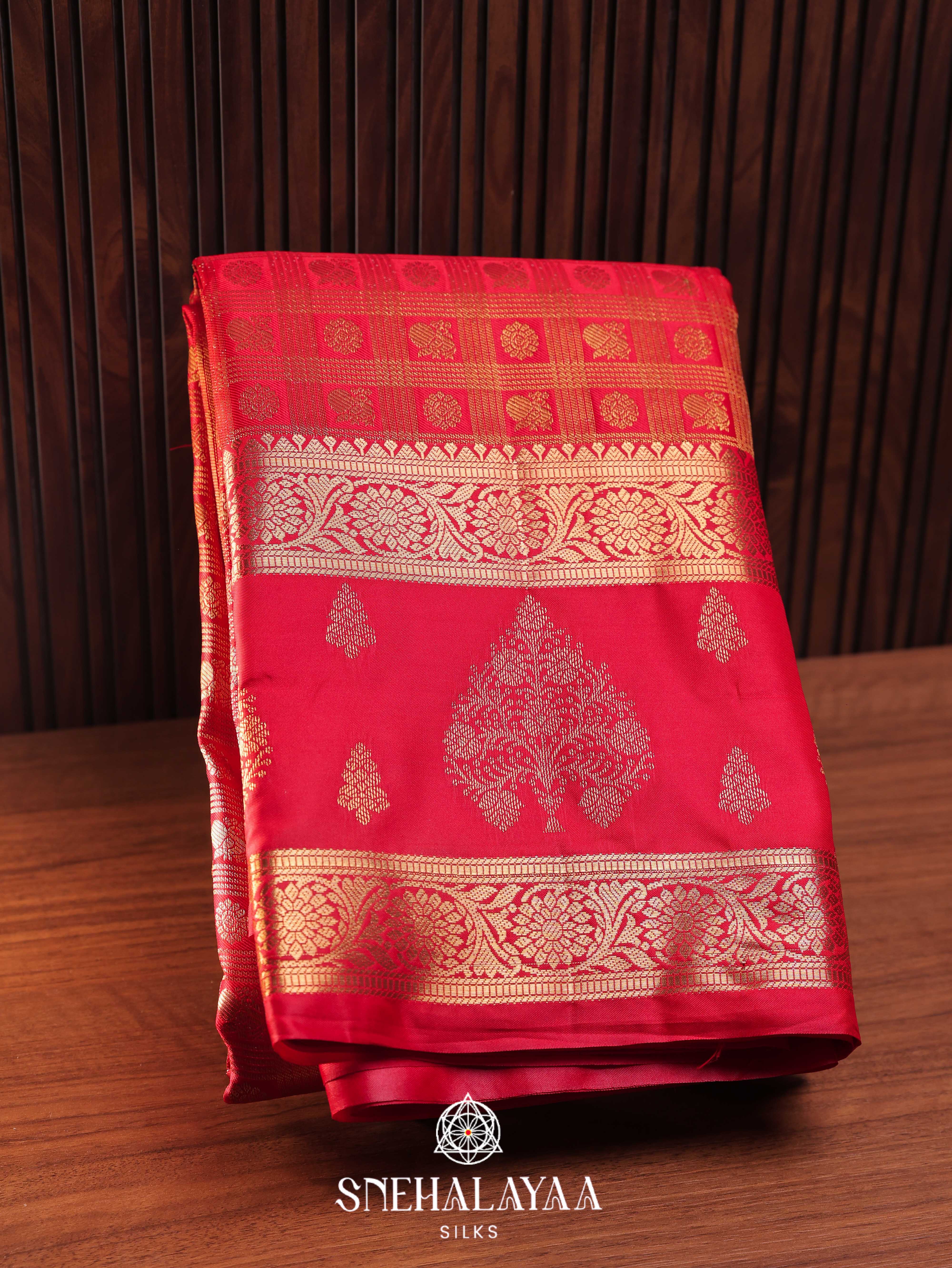 Red Art Silk Saree