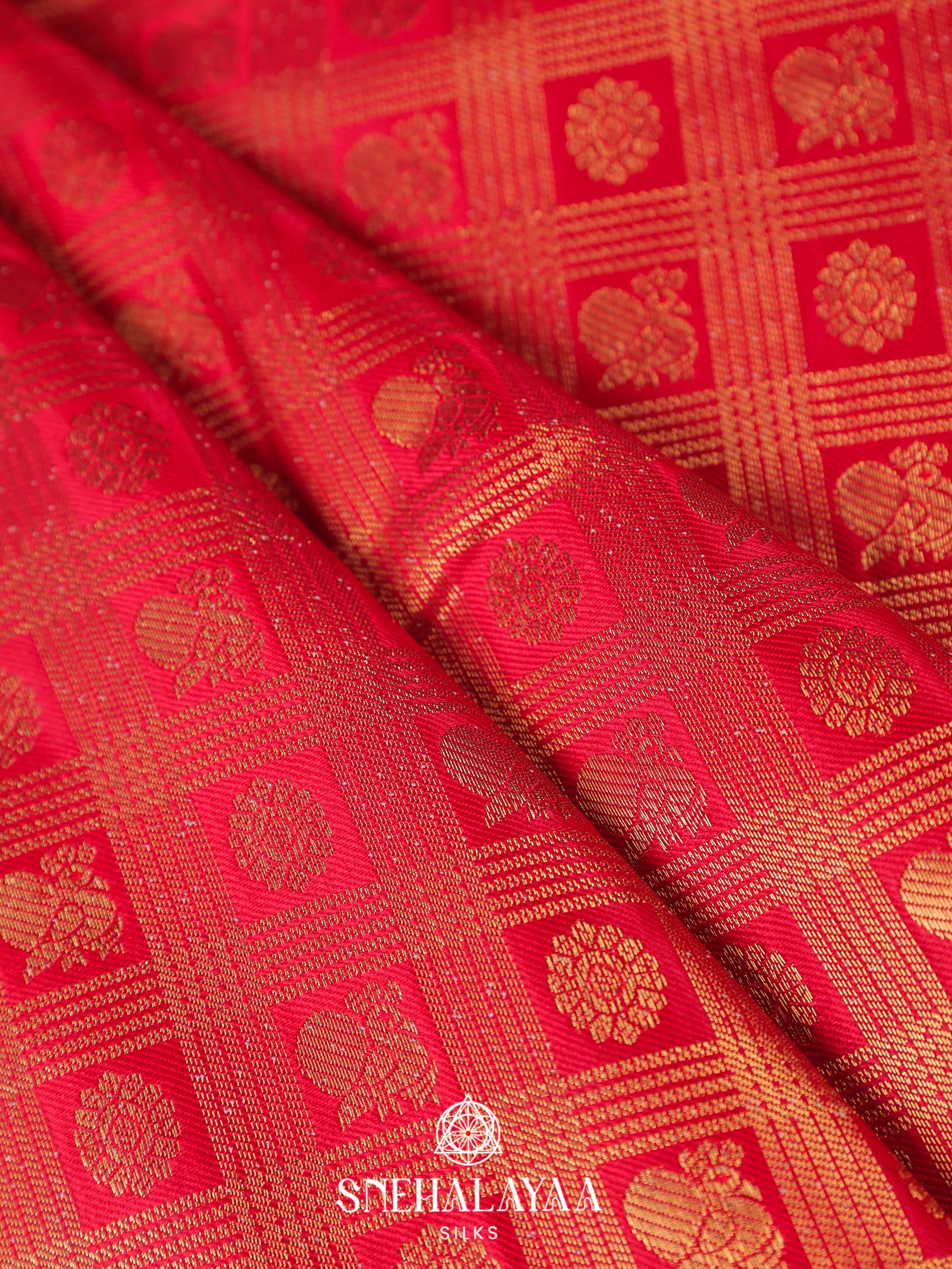 Red Art Silk Saree