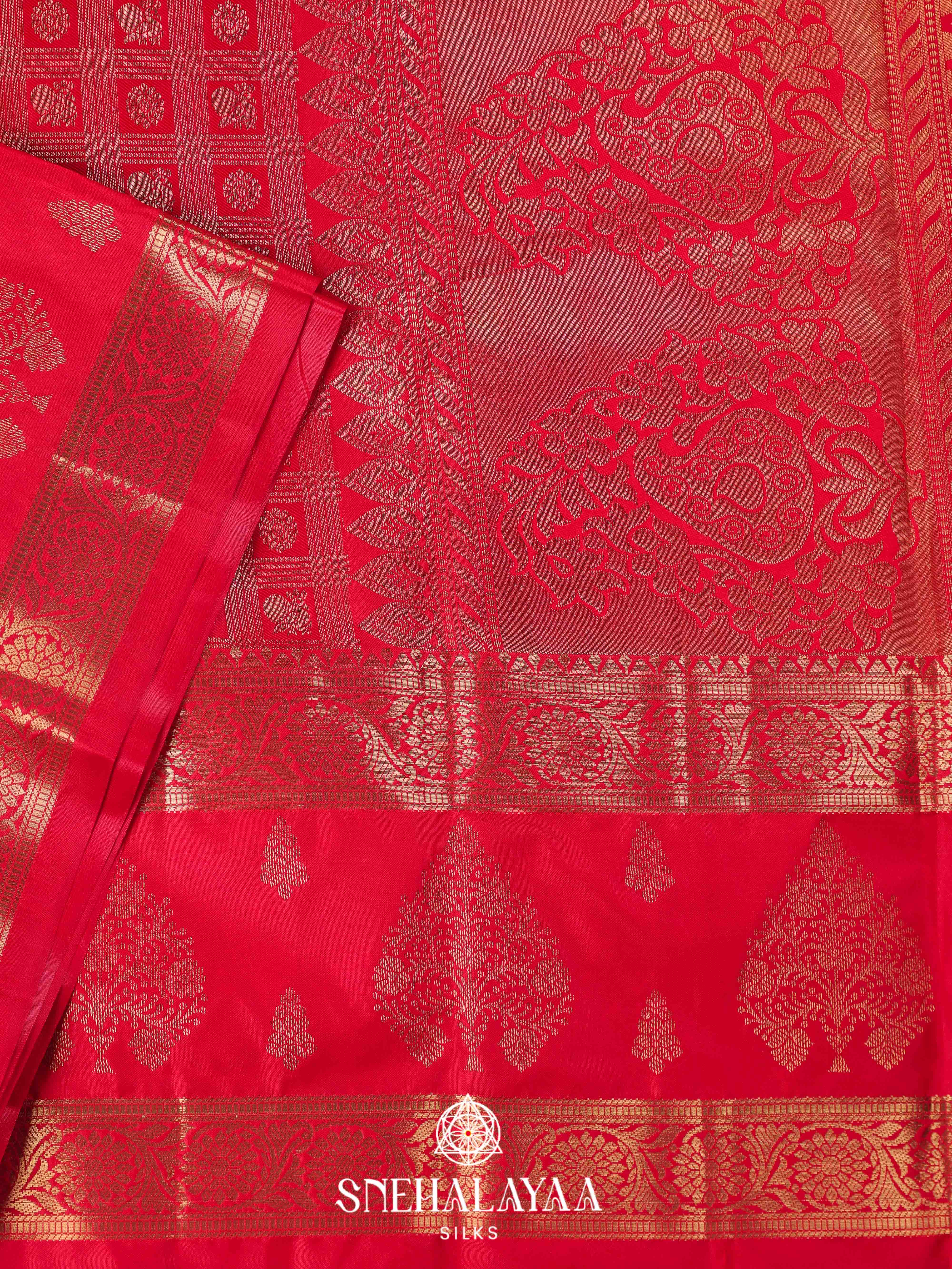 Red Art Silk Saree