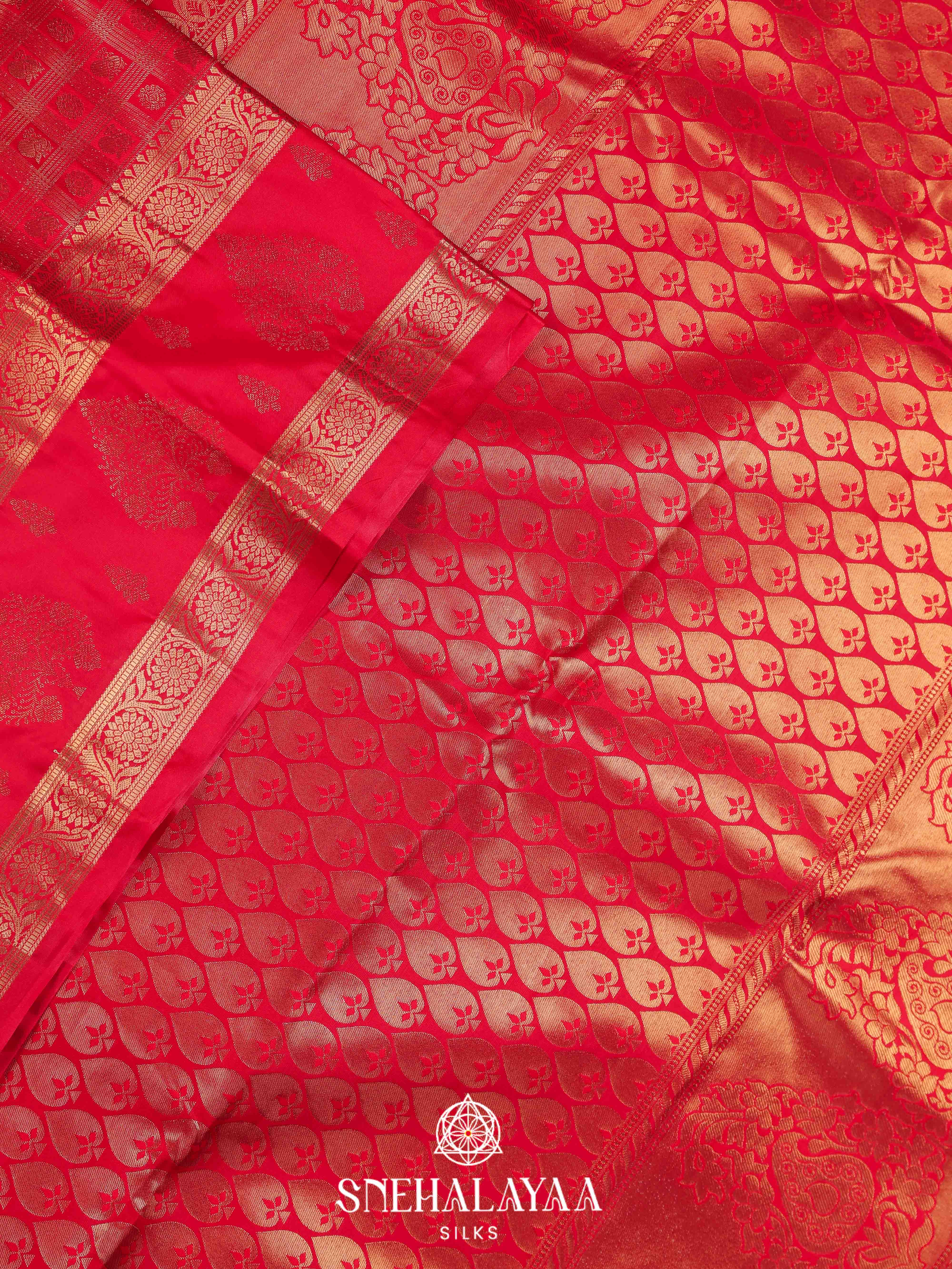 Red Art Silk Saree