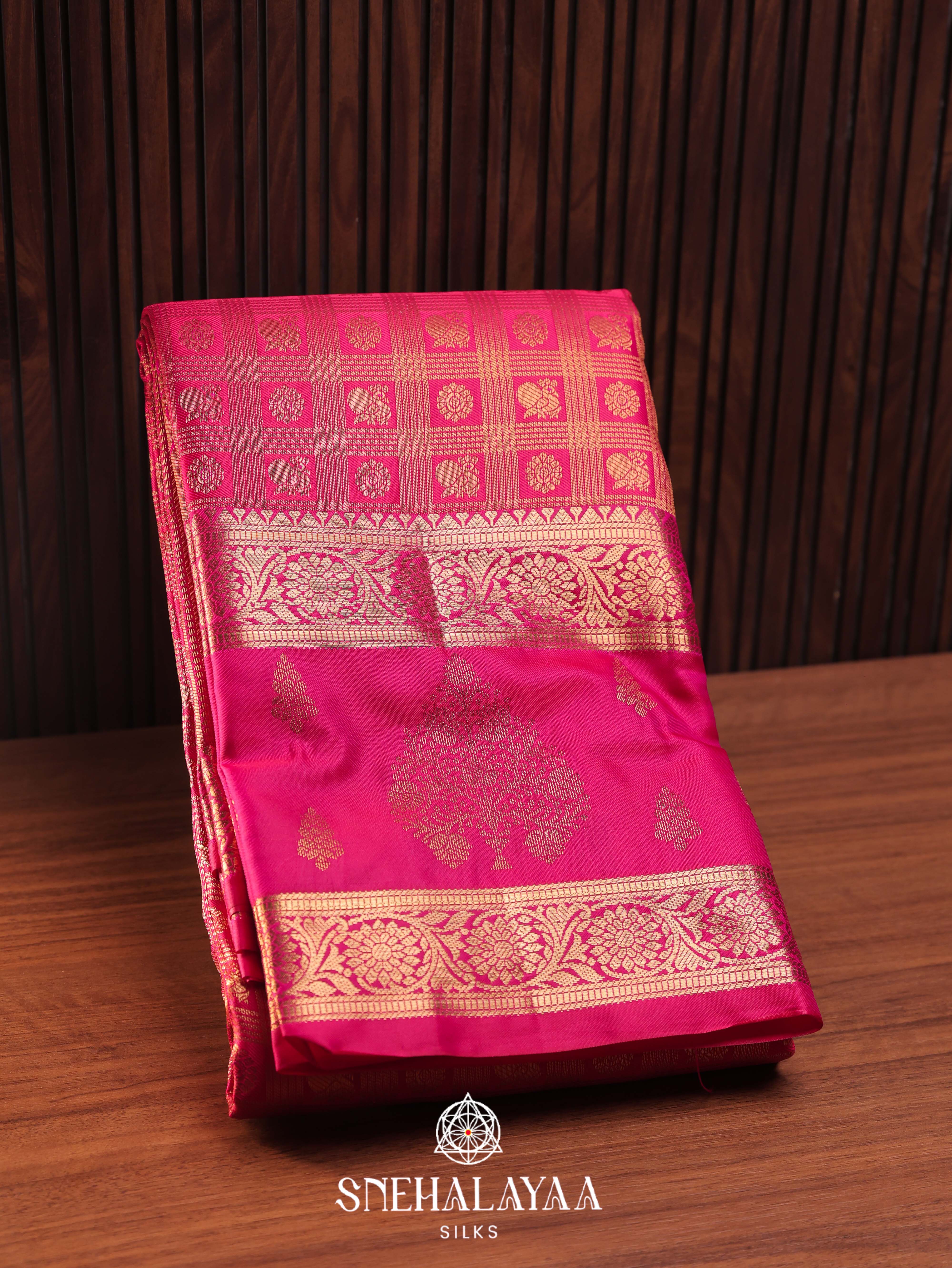Pink Art Silk Saree