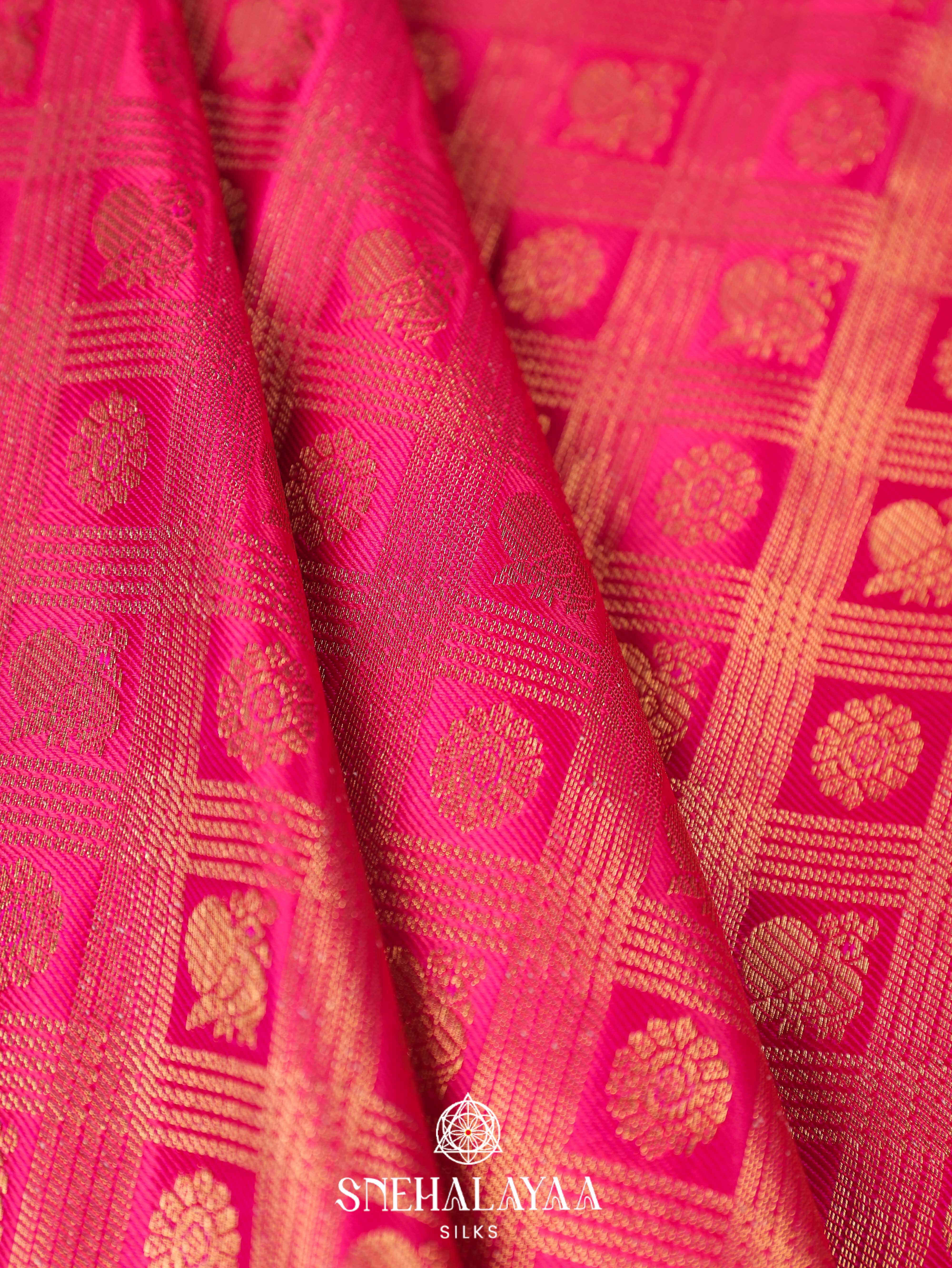 Pink Art Silk Saree