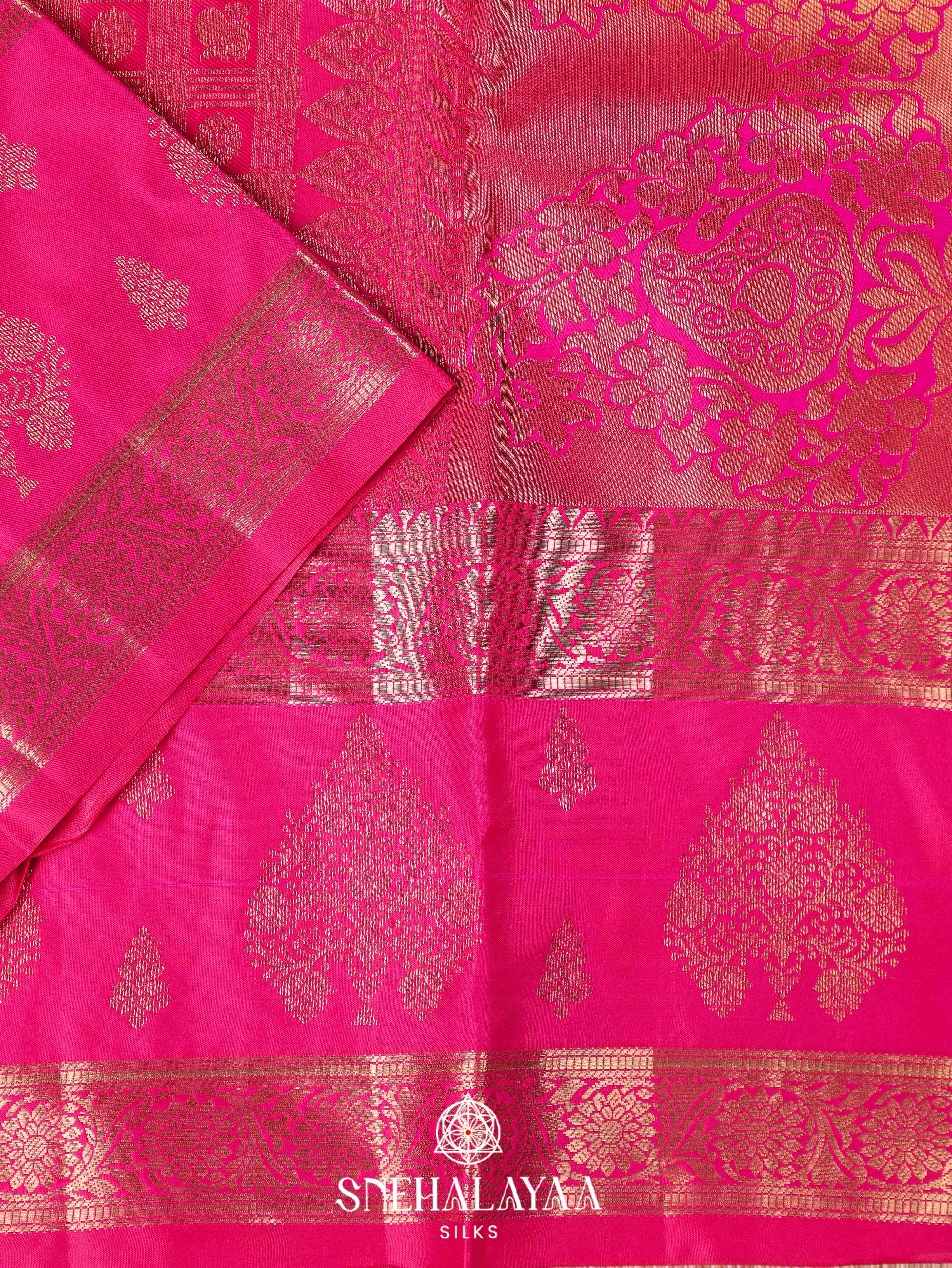 Pink Art Silk Saree