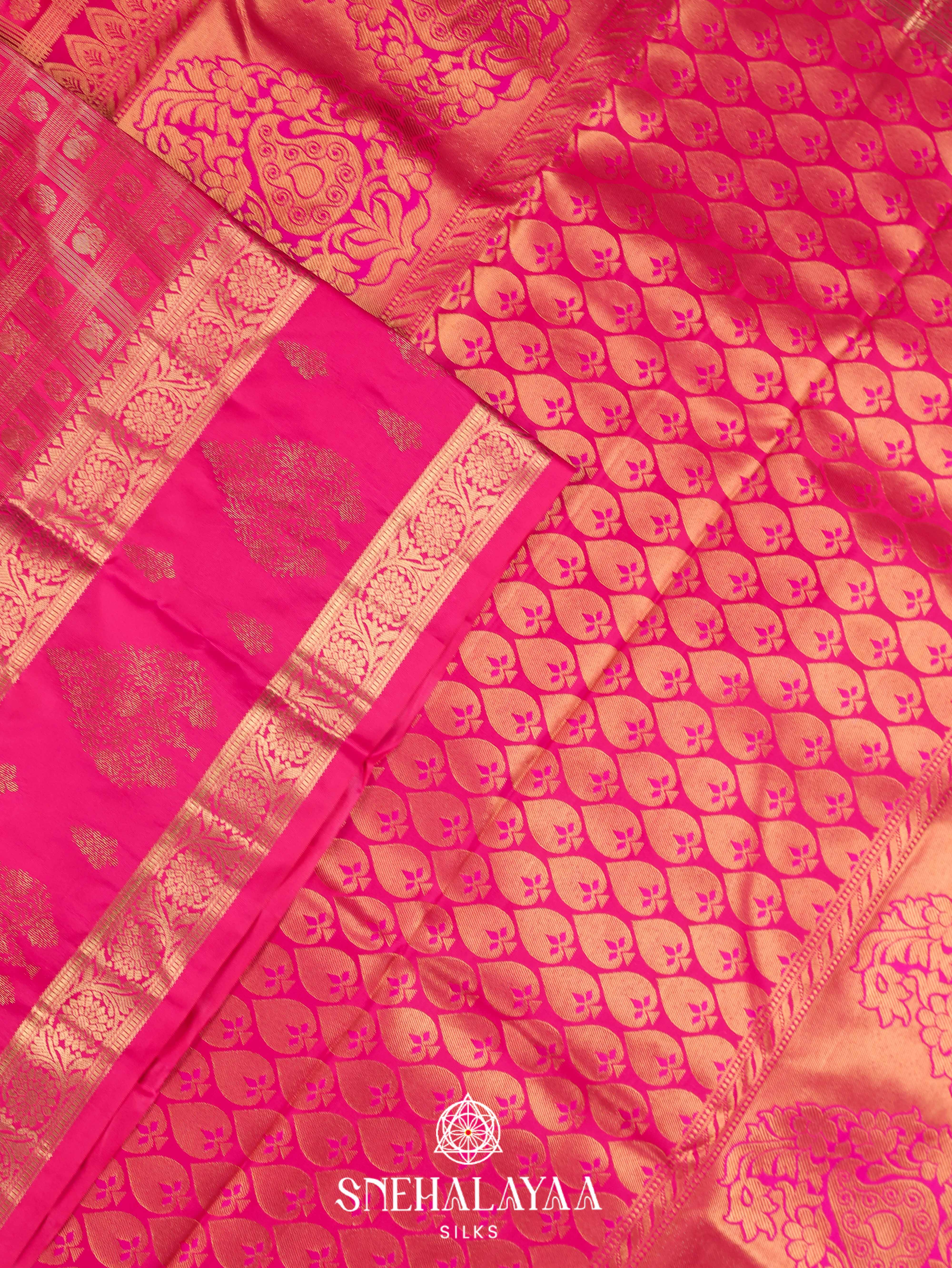 Pink Art Silk Saree