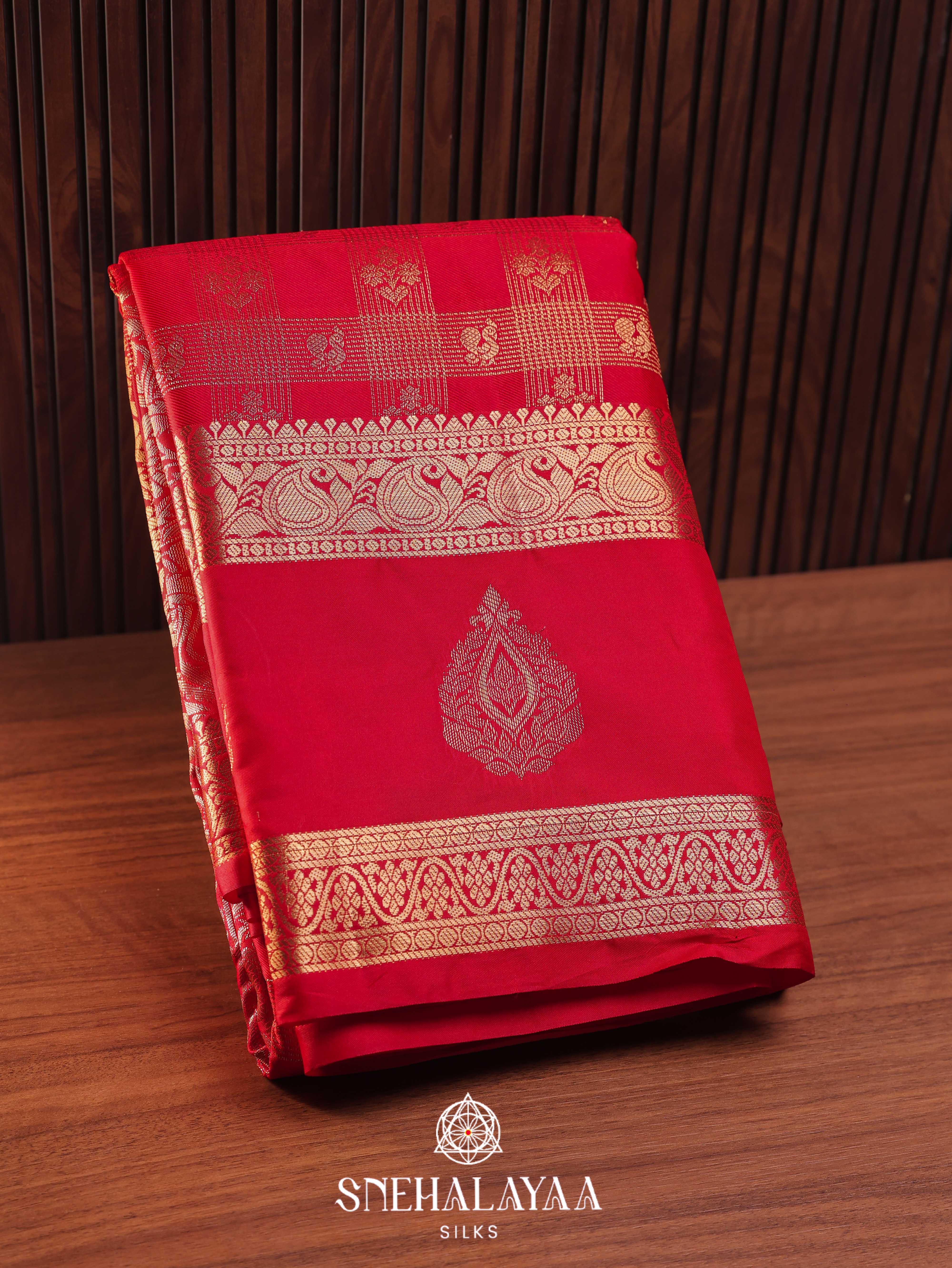 Red Art Silk Saree