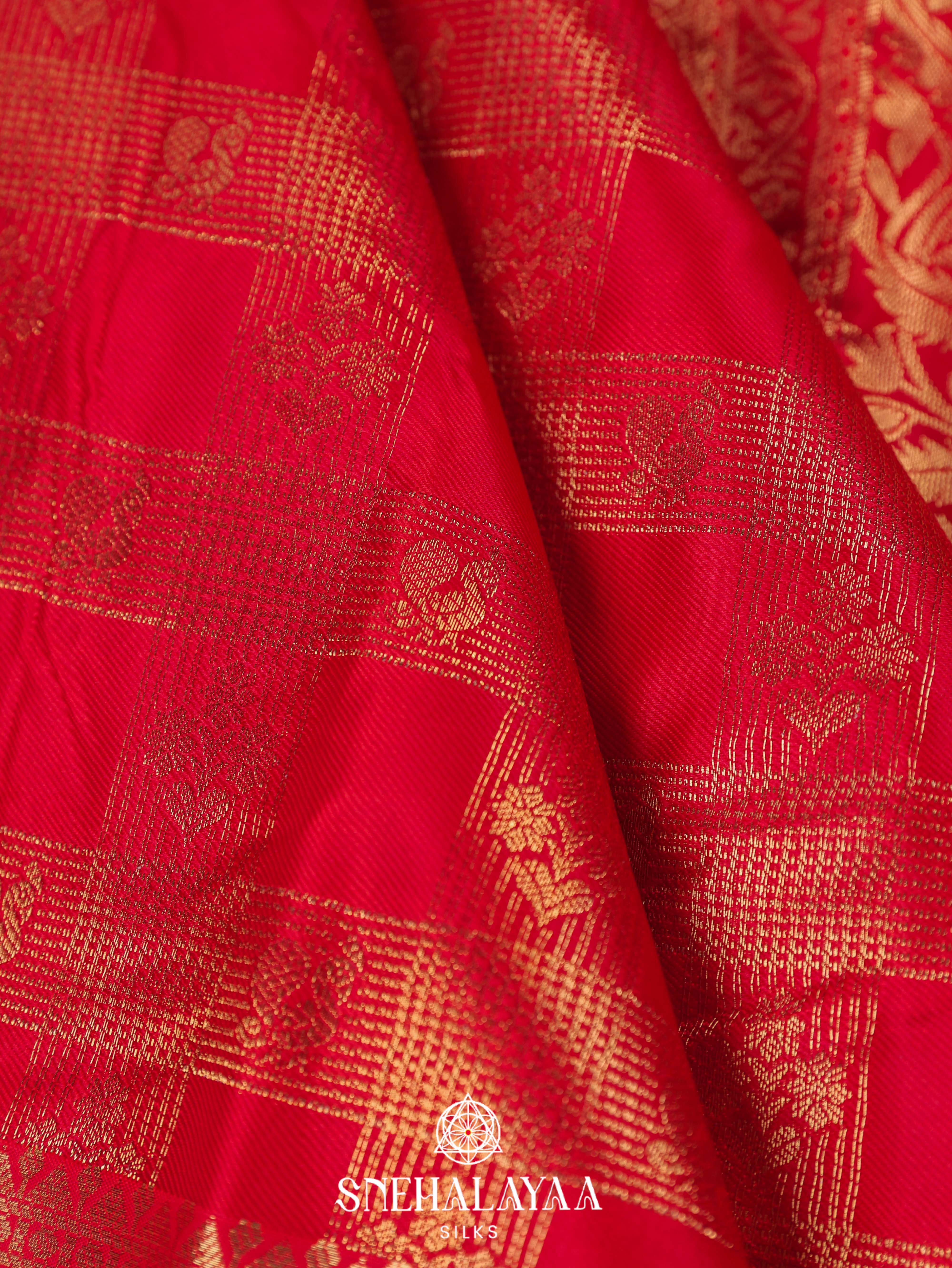 Red Art Silk Saree