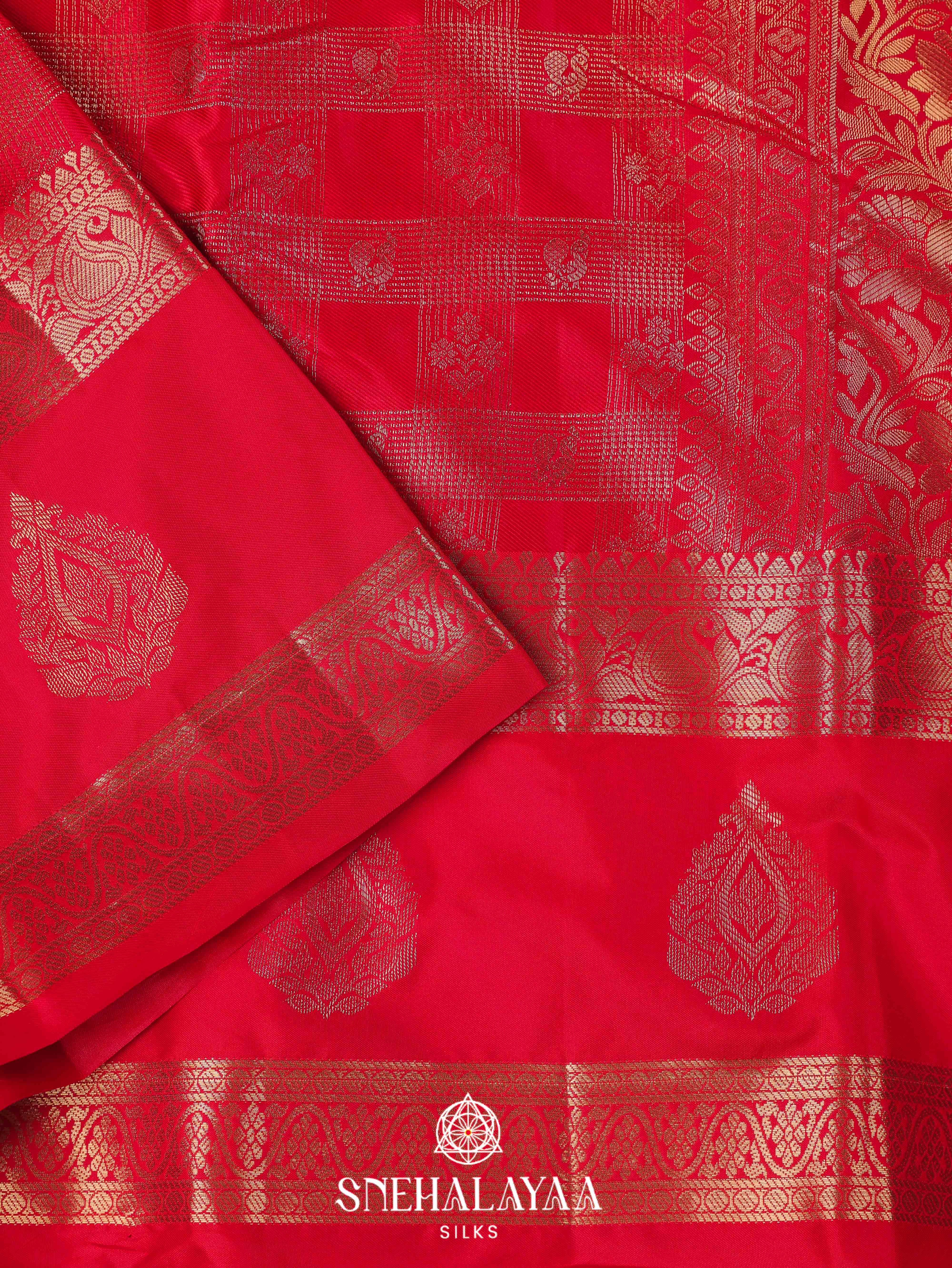 Red Art Silk Saree