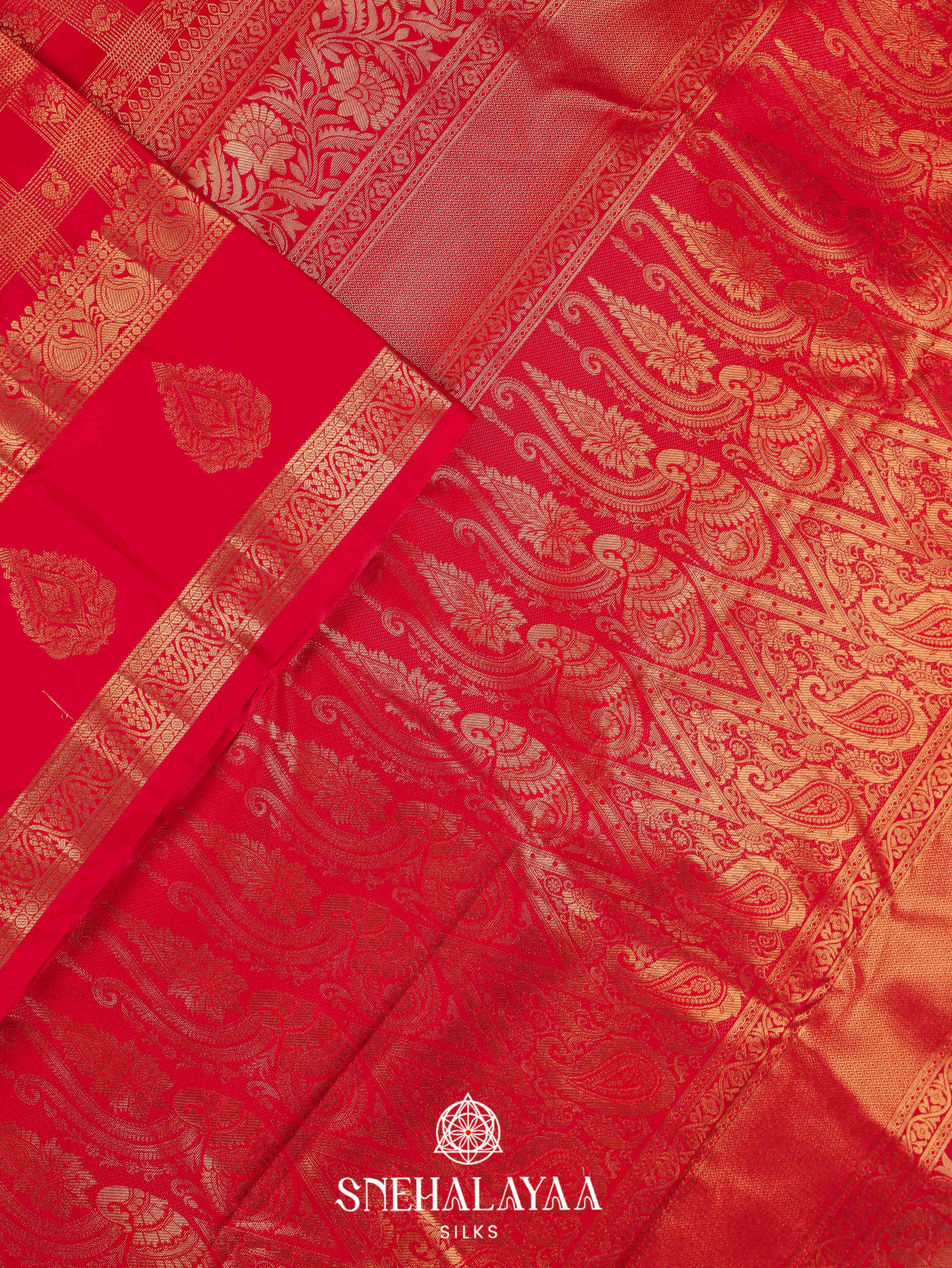 Red Art Silk Saree