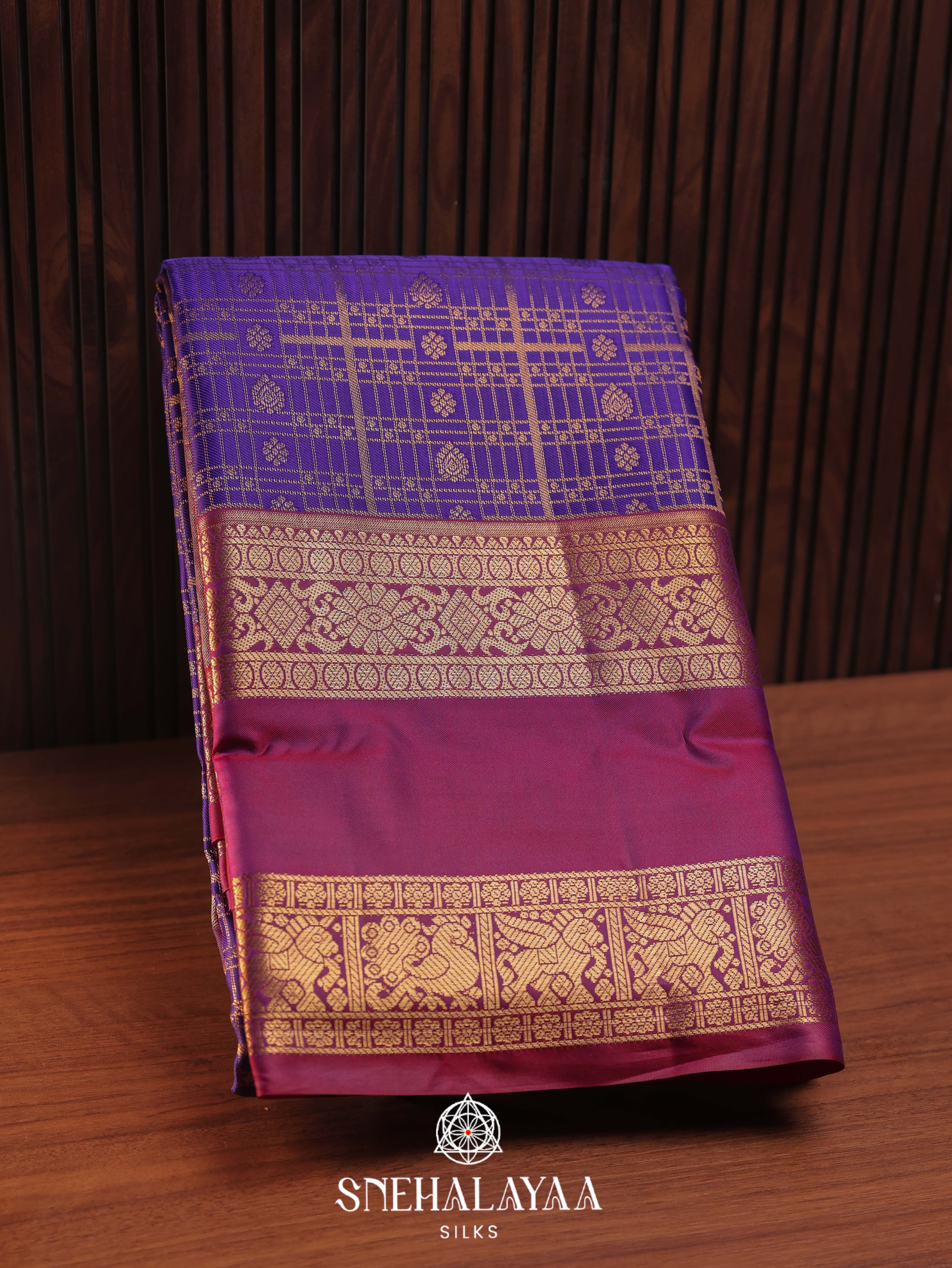 Purple Art Silk Saree