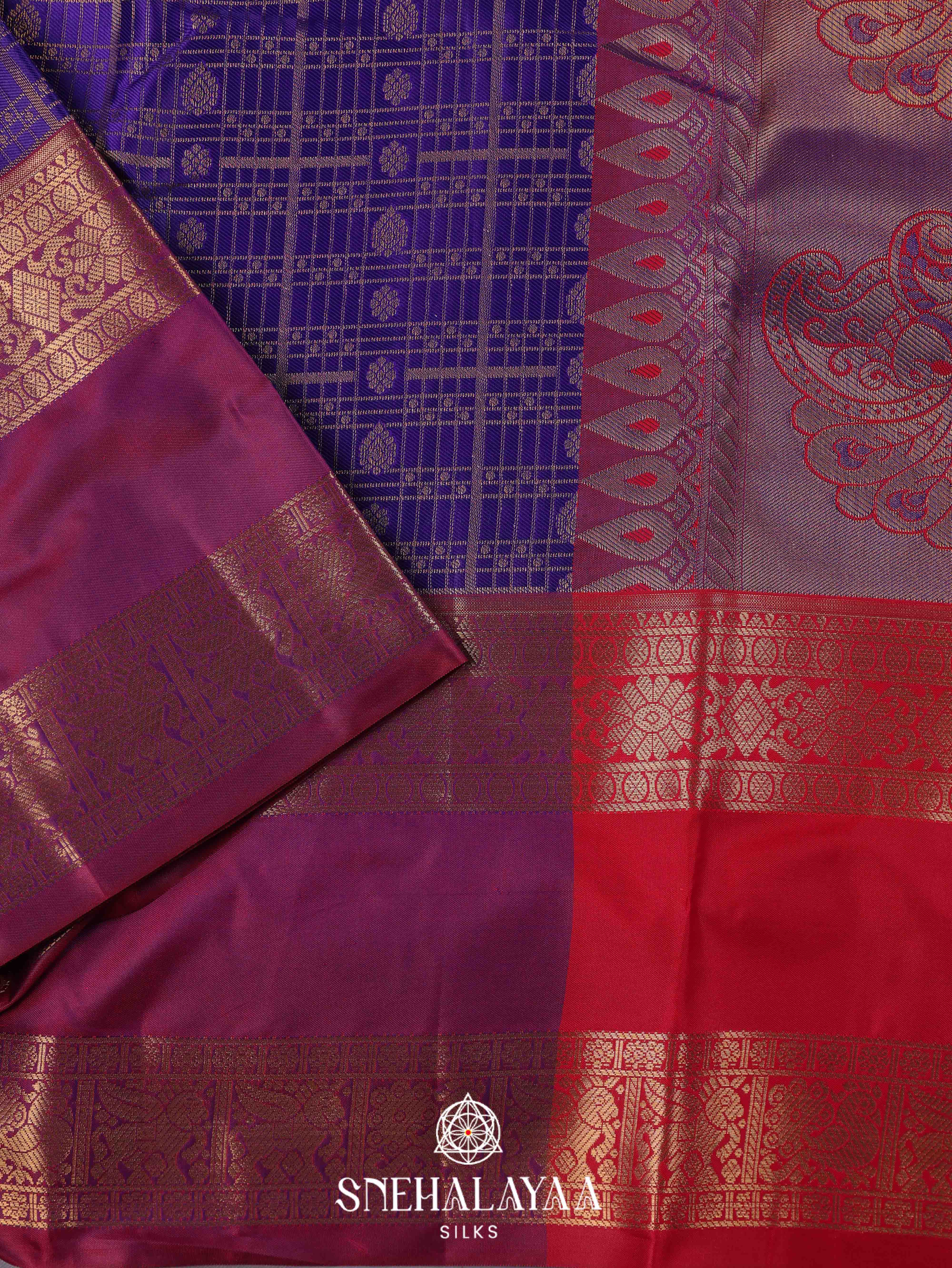 Purple Art Silk Saree