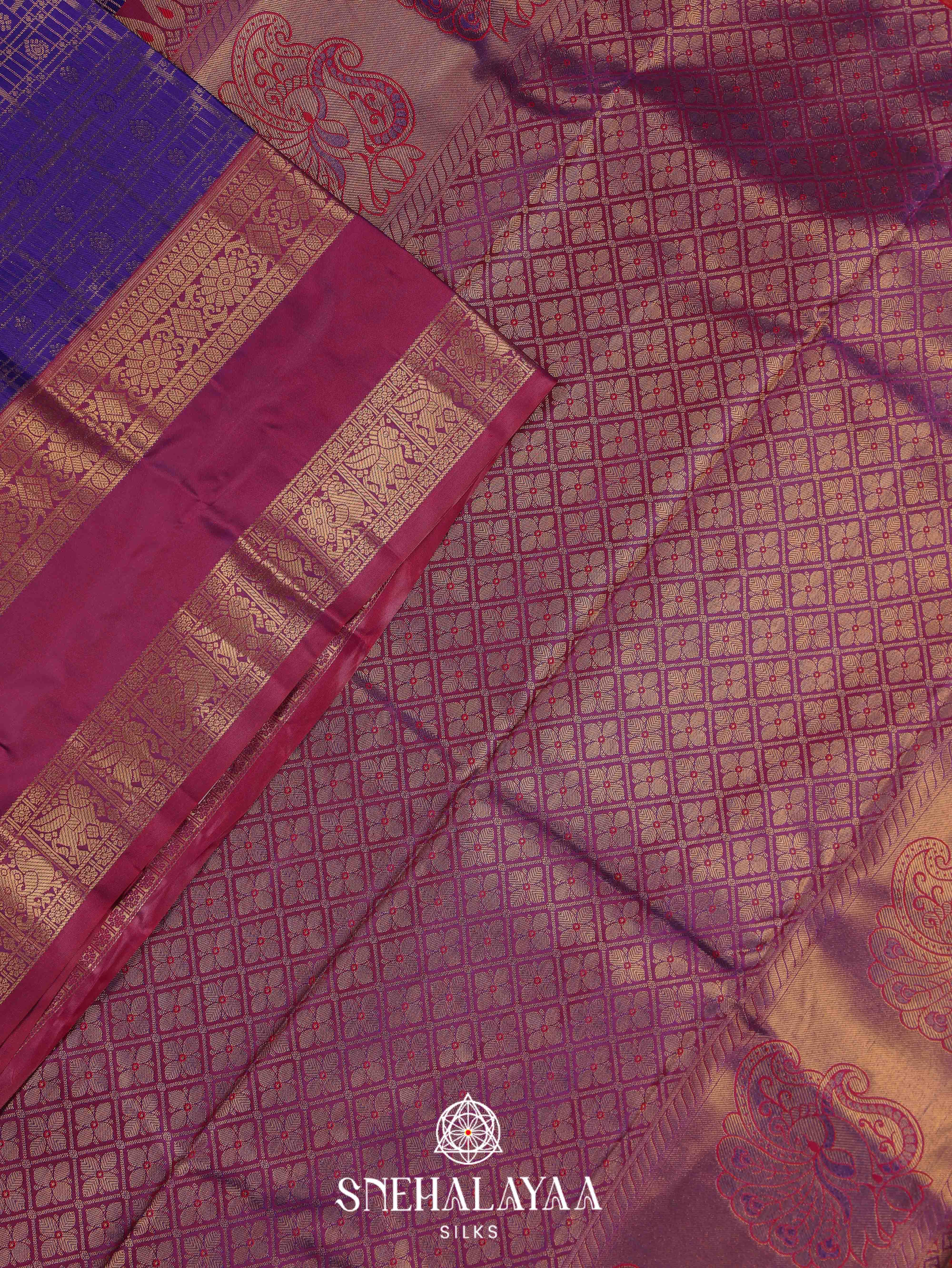 Purple Art Silk Saree