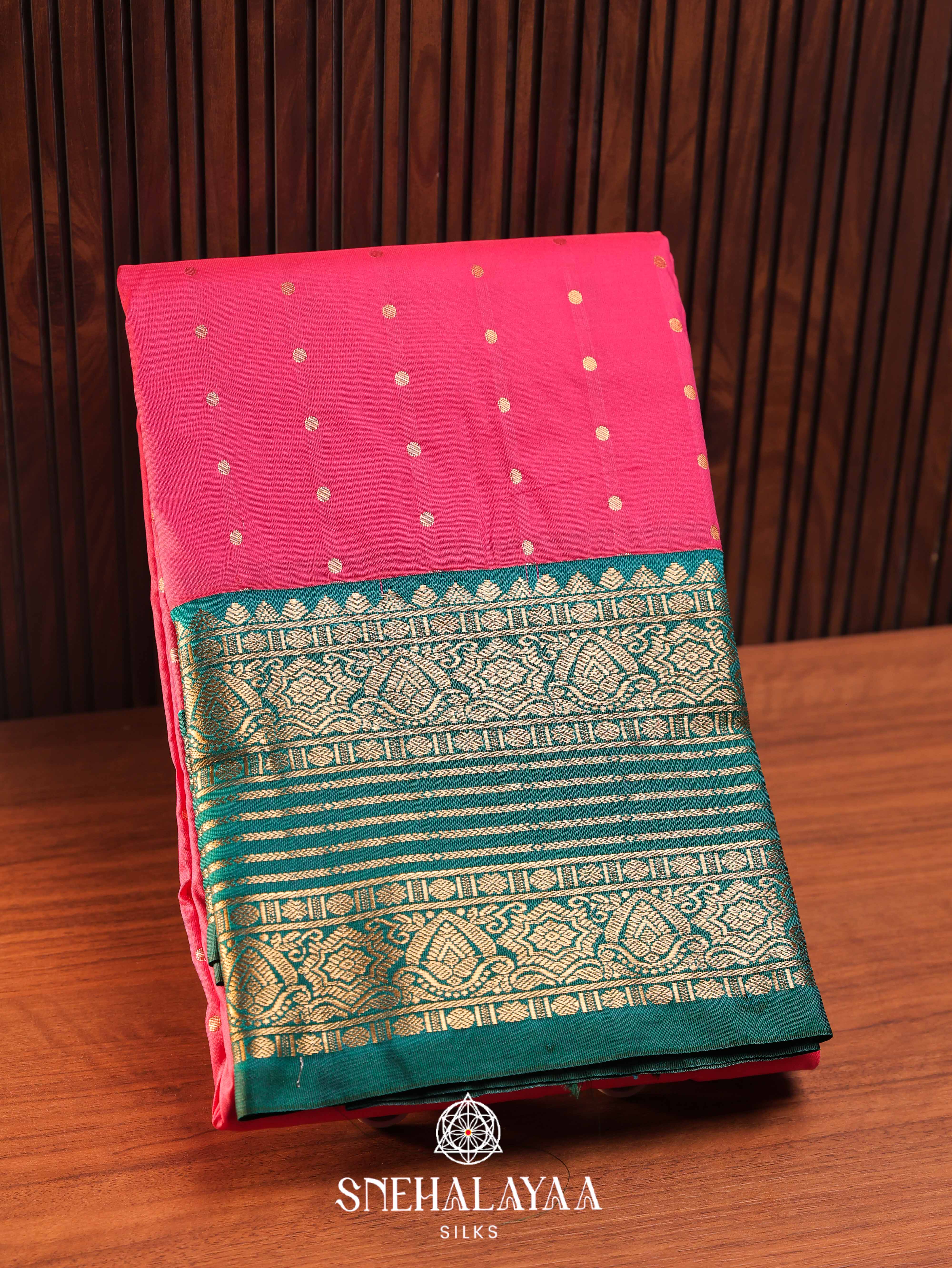 Pink Art Silk Saree