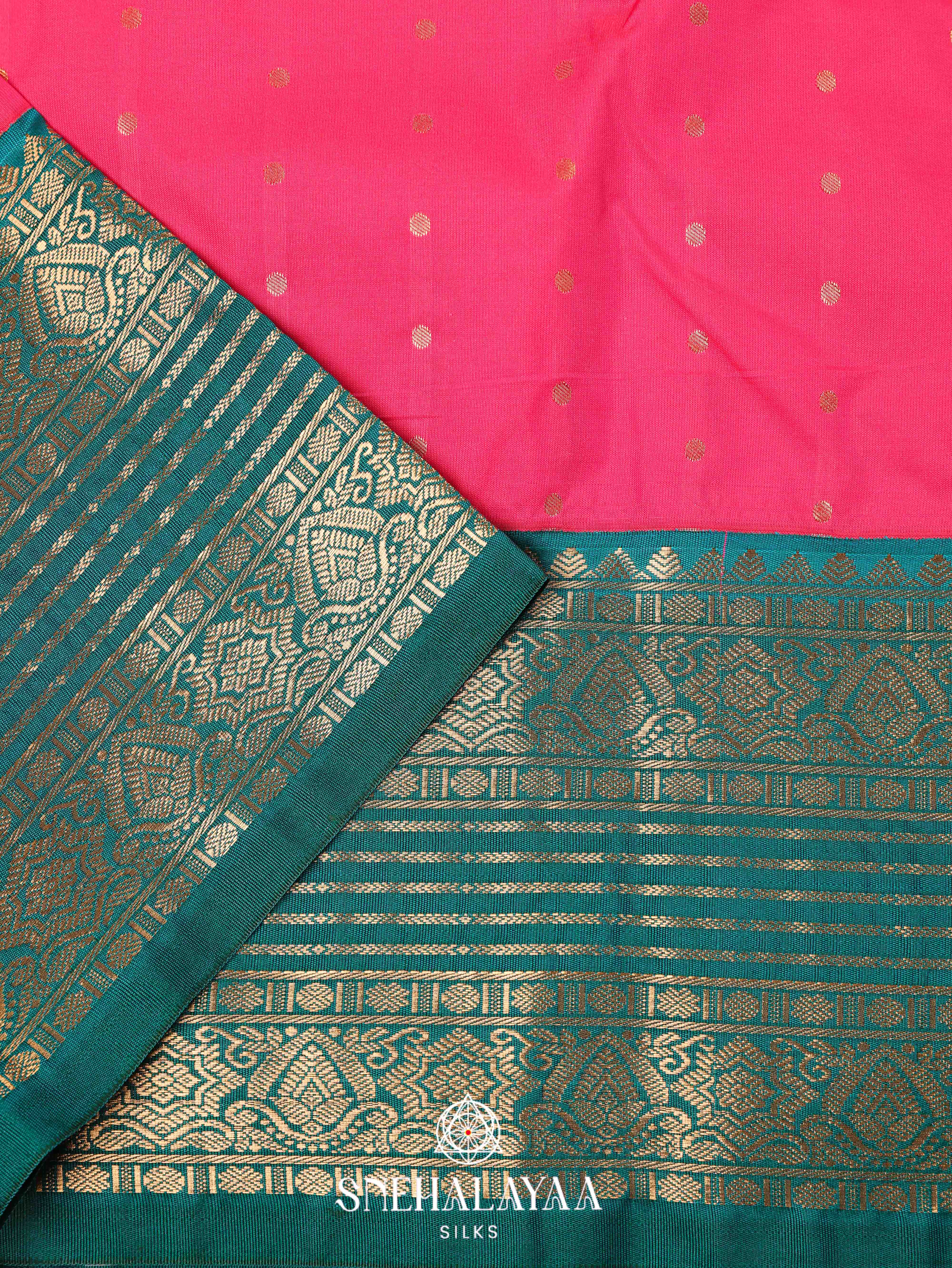 Pink Art Silk Saree