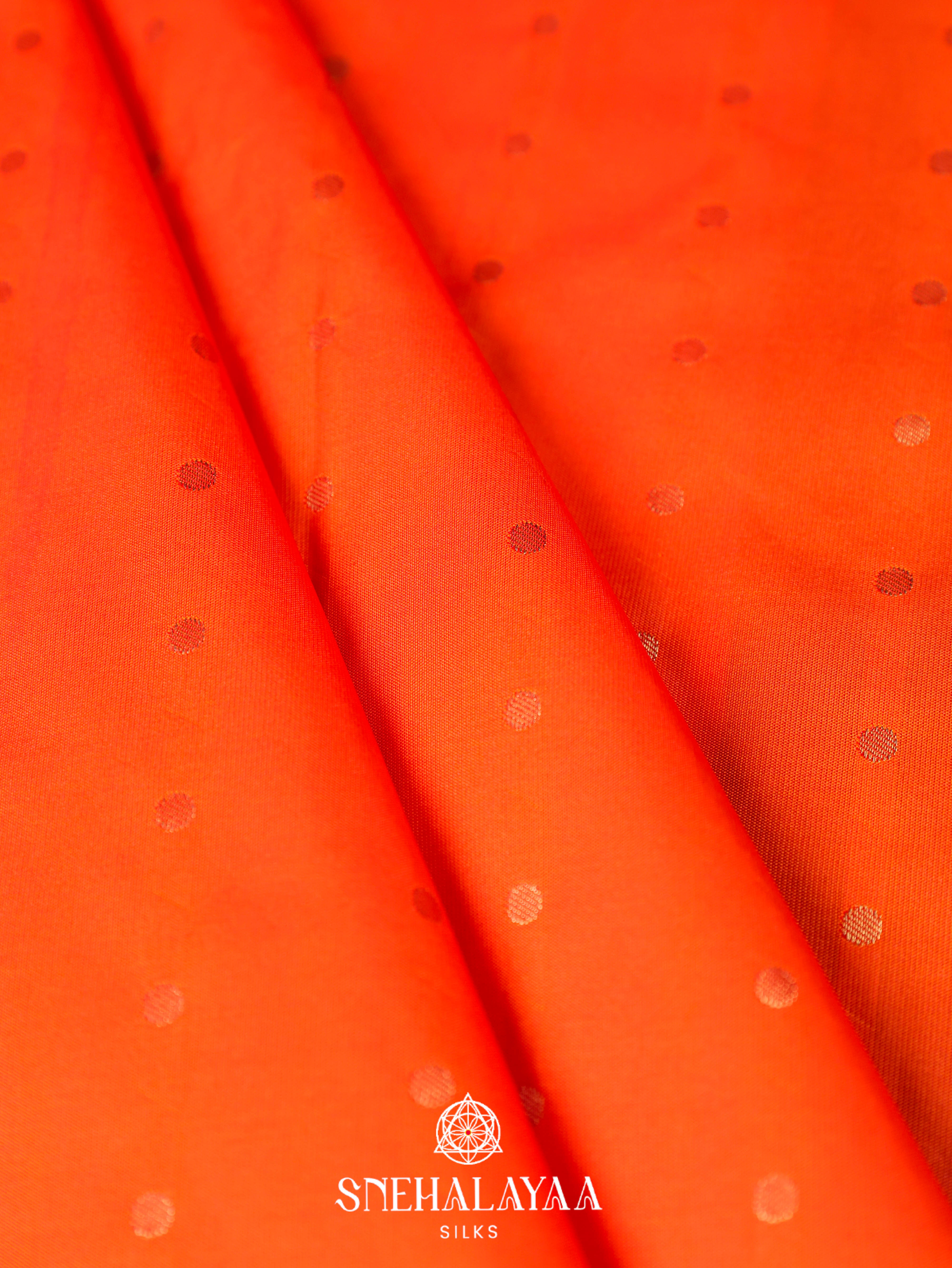 Rust Orange Art Silk Saree