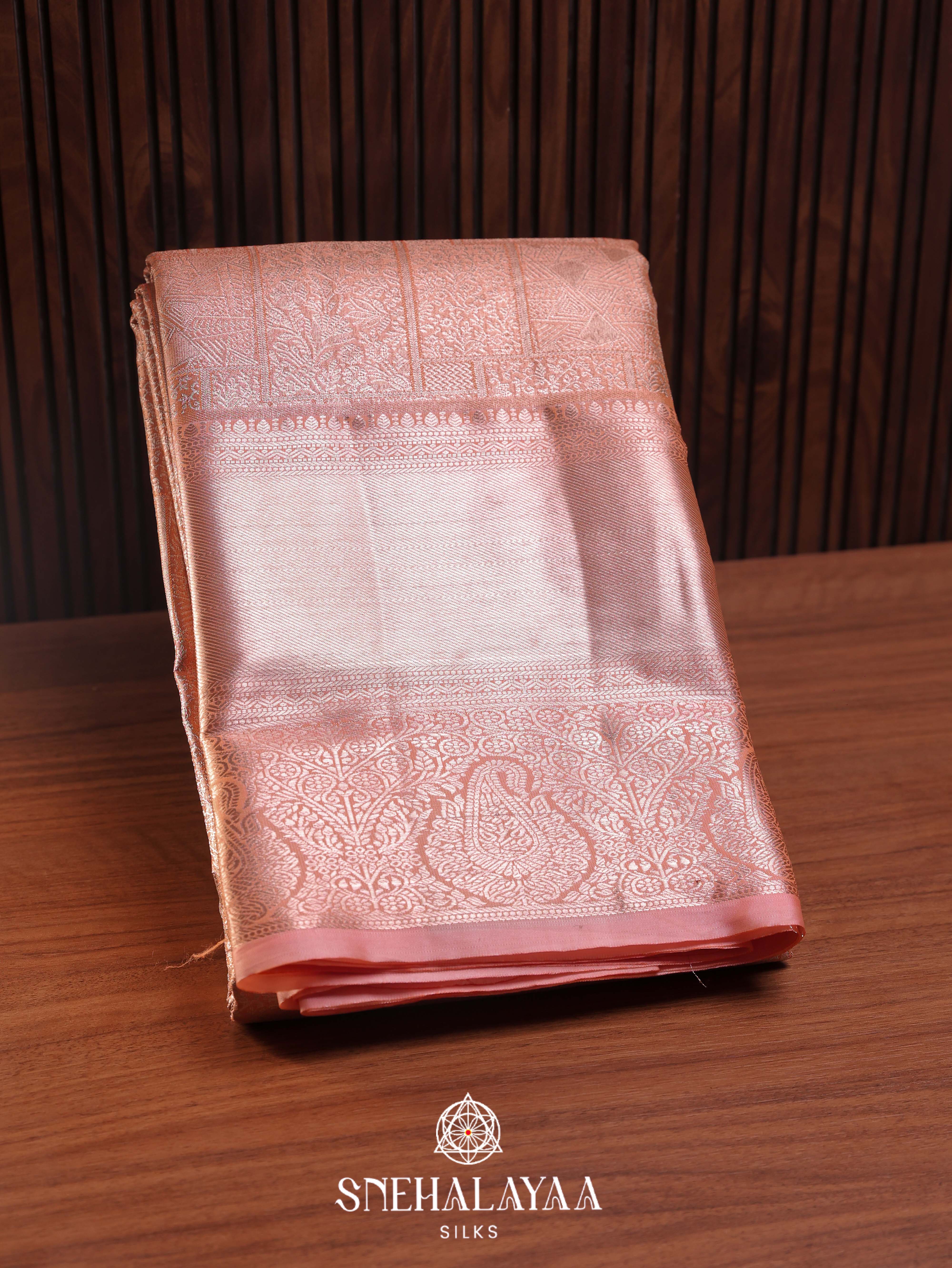 Baby Pink Art Silk Saree