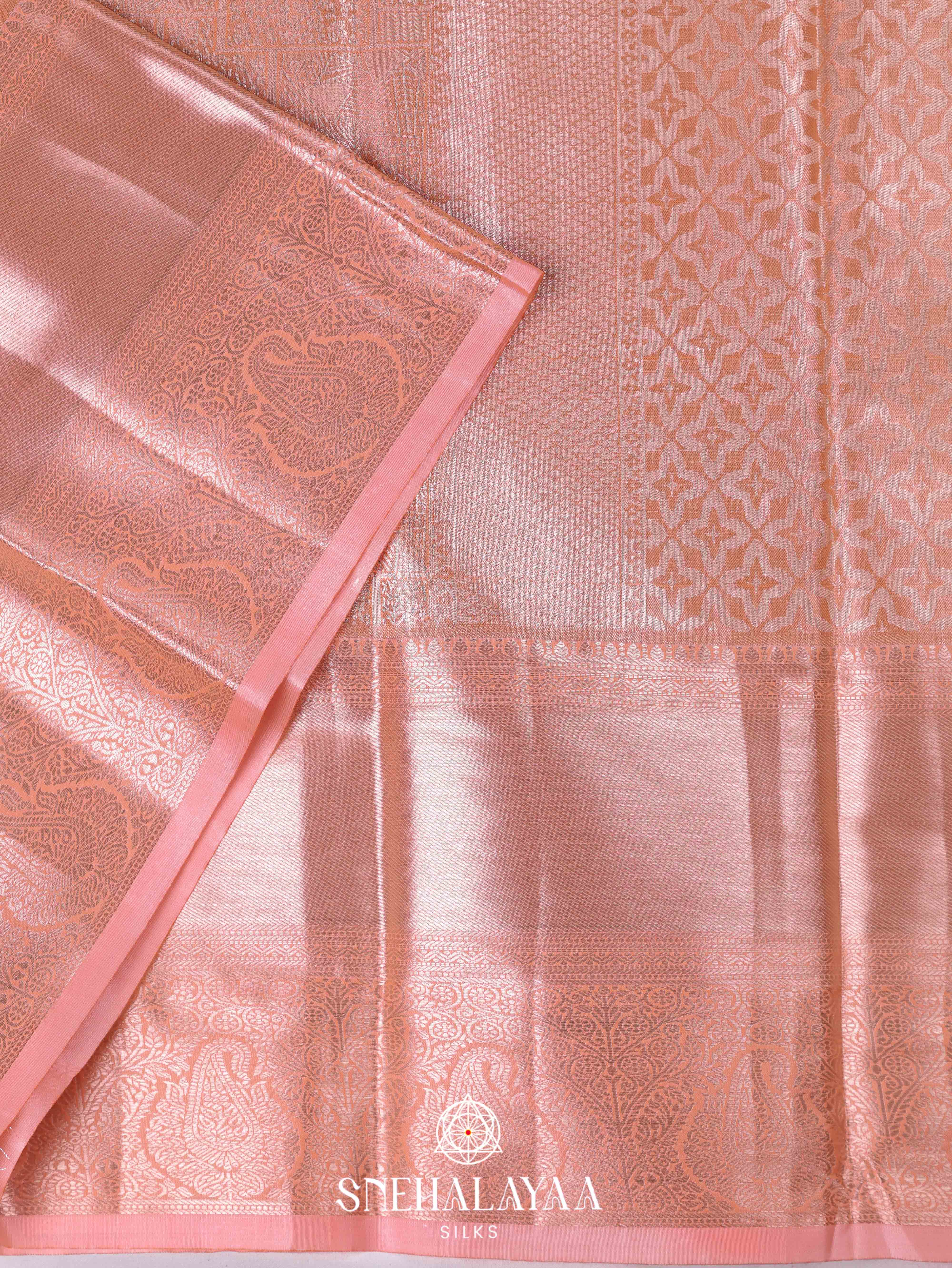 Baby Pink Art Silk Saree