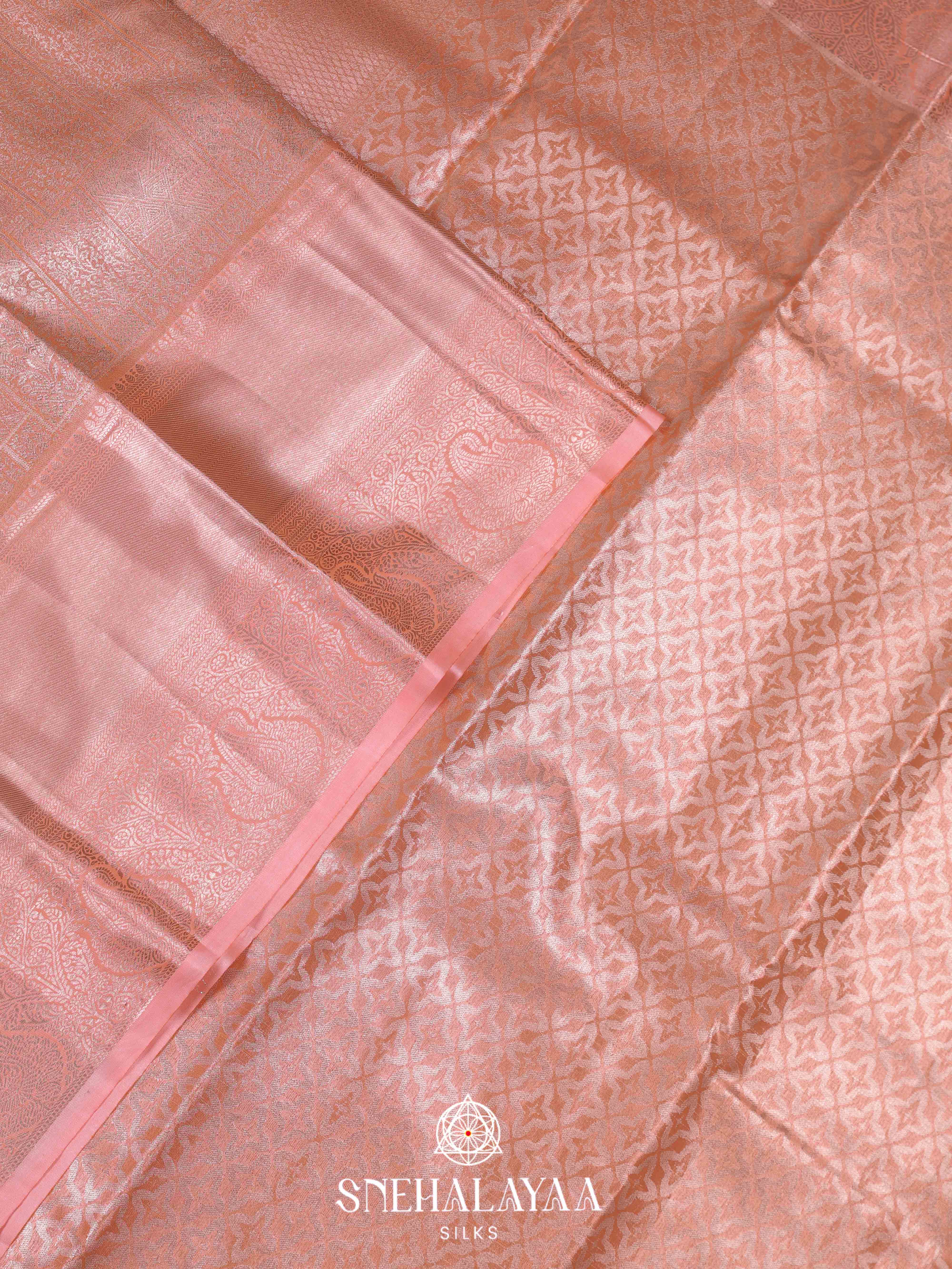 Baby Pink Art Silk Saree