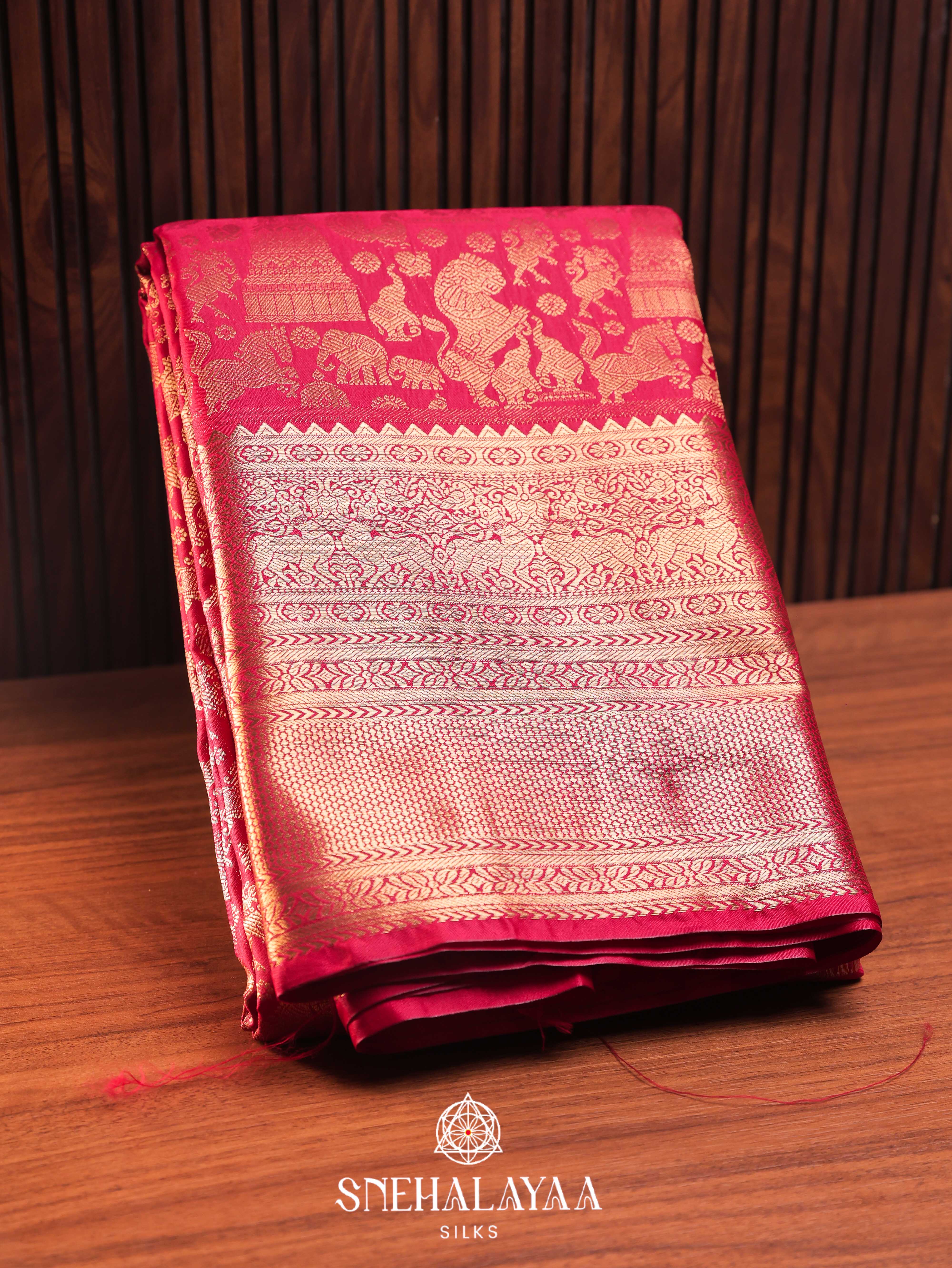 Red Art Silk Saree