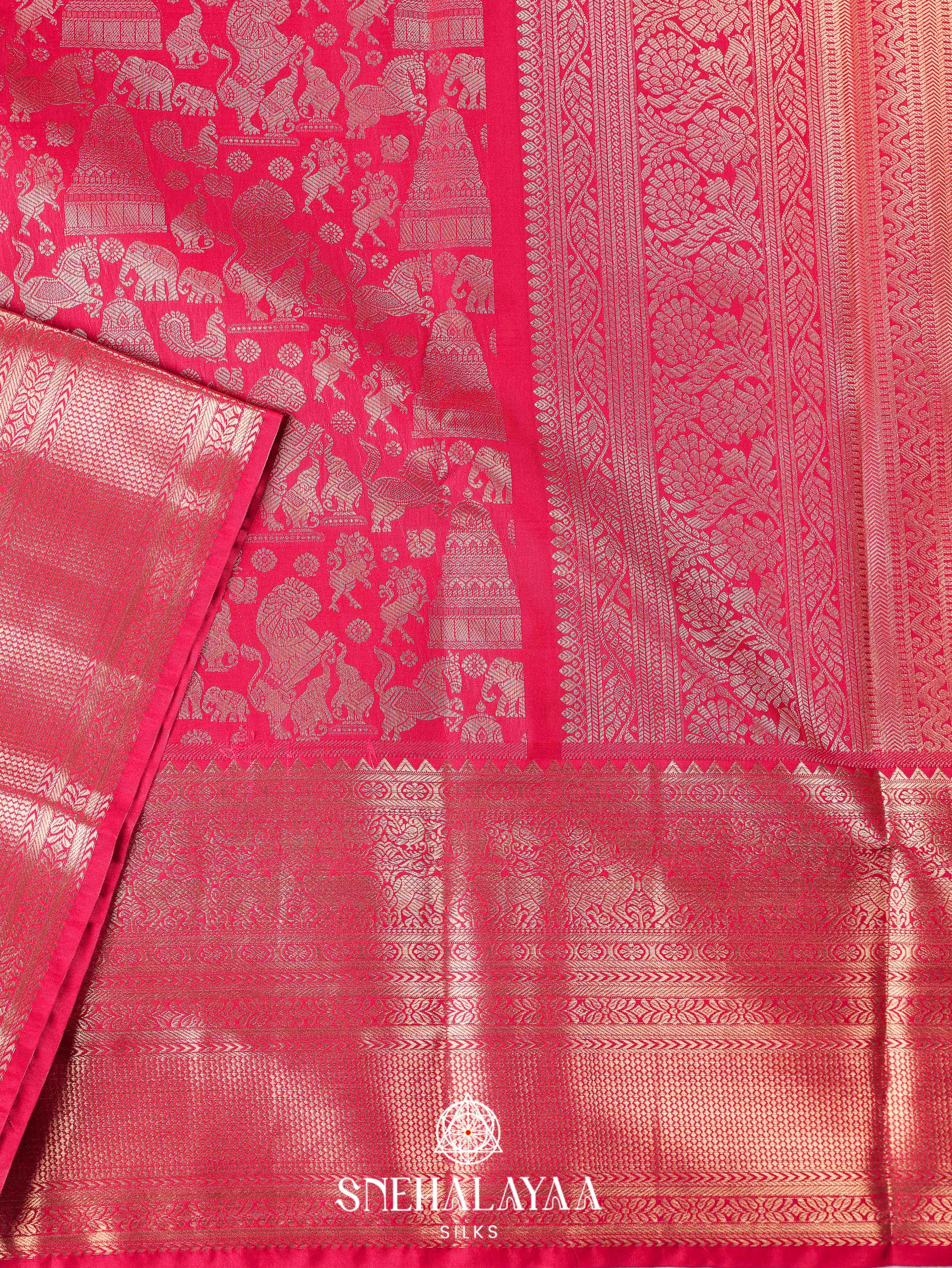 Red Art Silk Saree