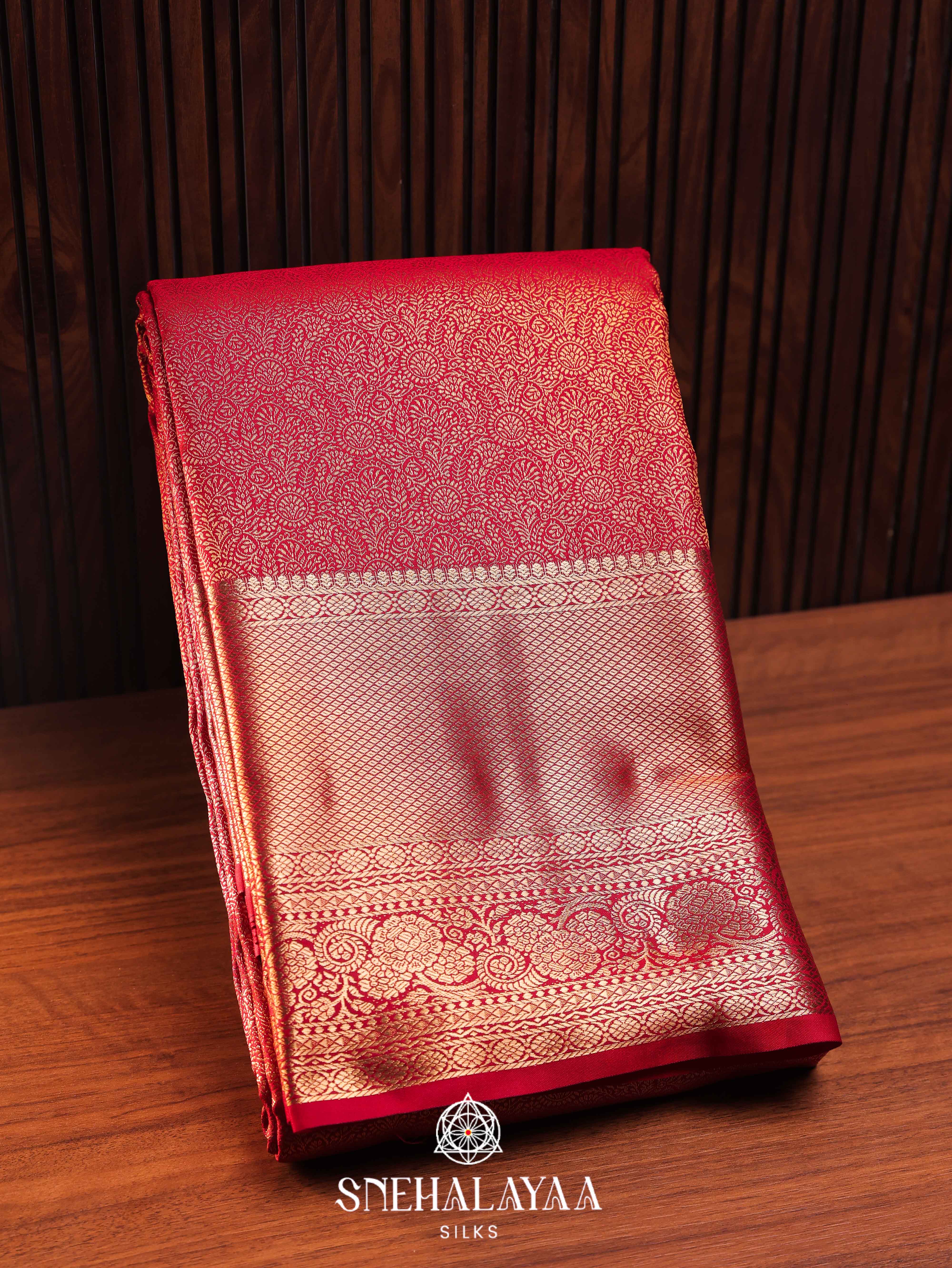 Red Art Silk Saree