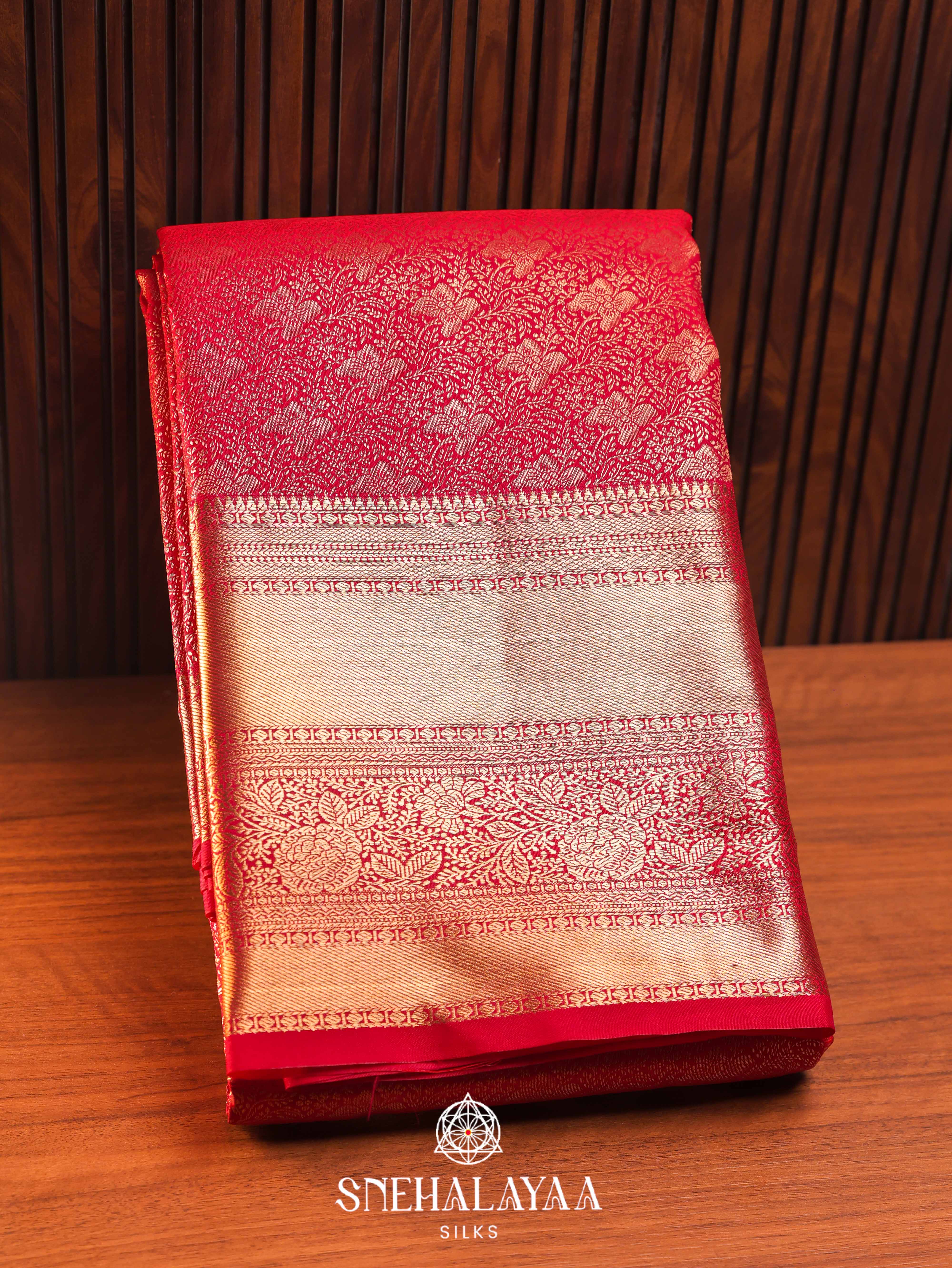 Red Art Silk Saree