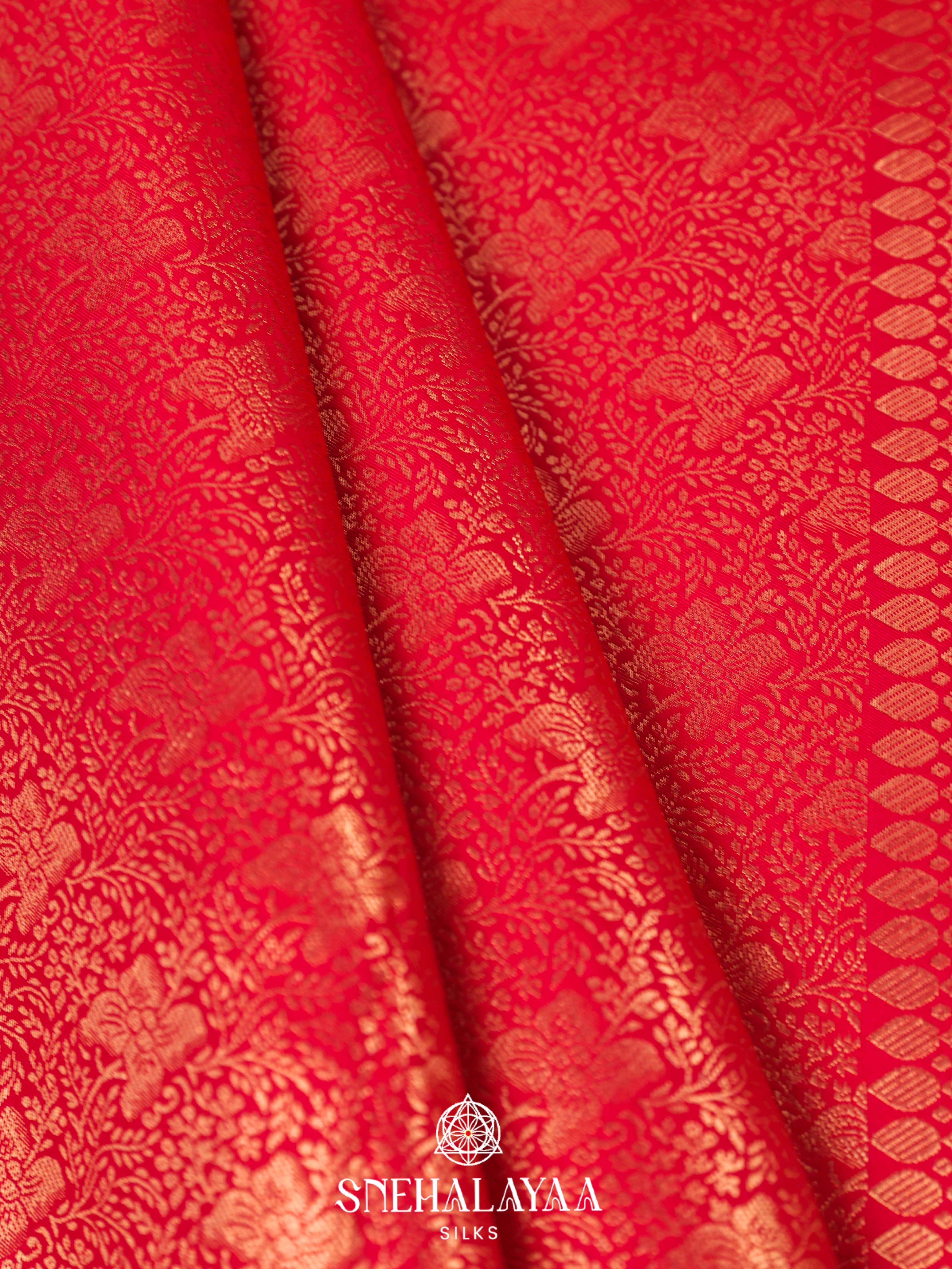 Red Art Silk Saree