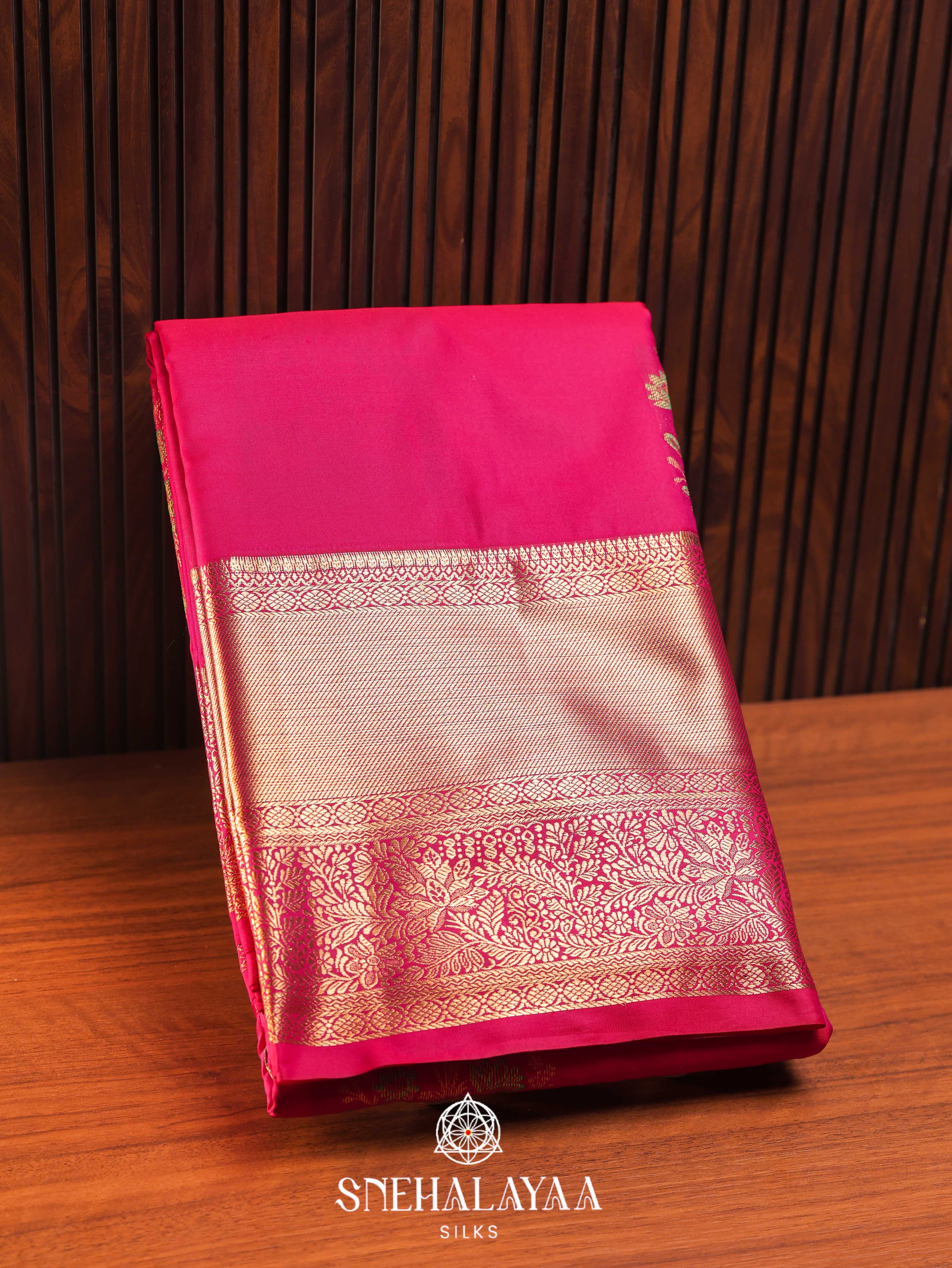 Pink Art Silk Saree