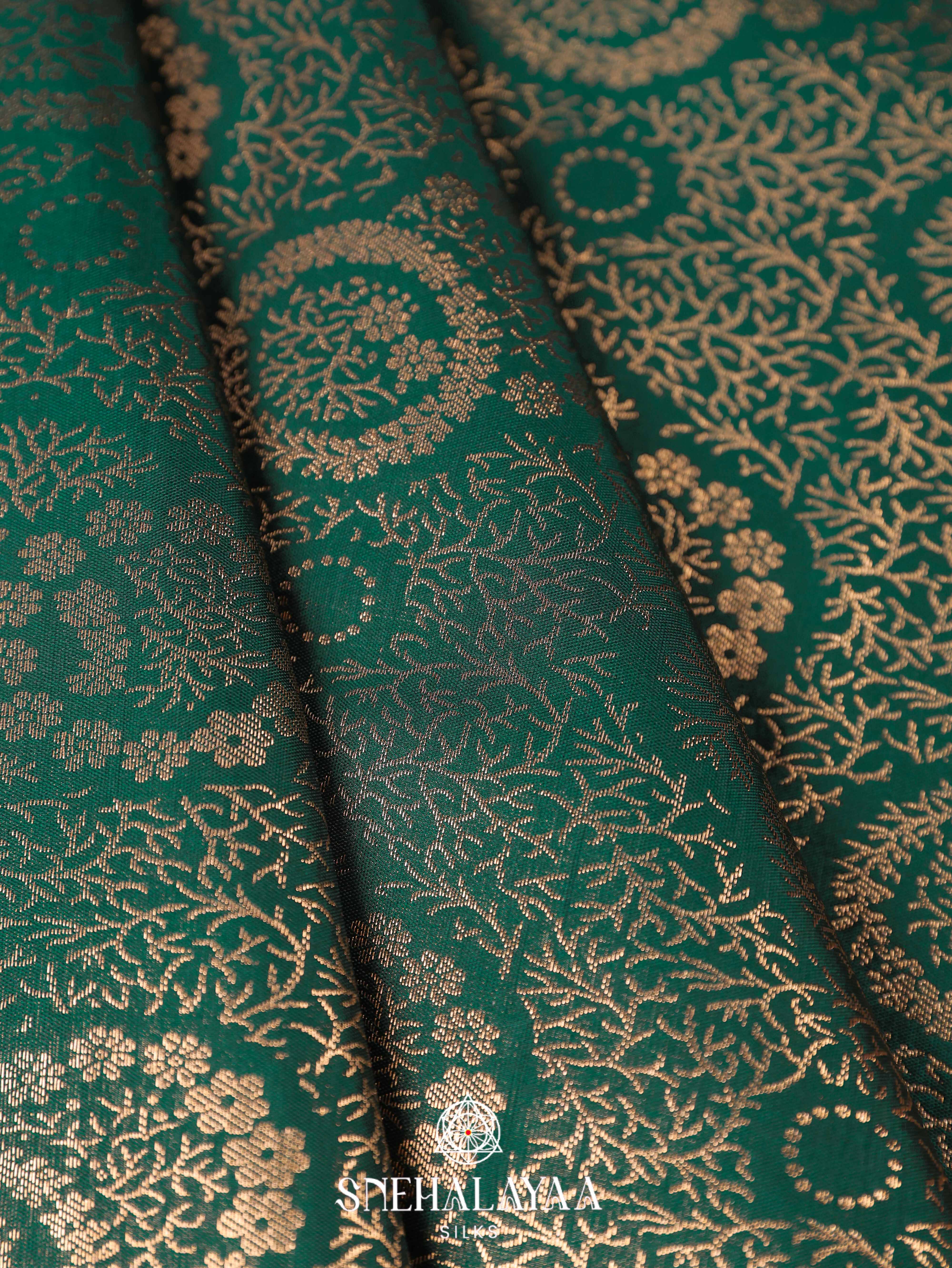 Forest Green Art Silk Saree