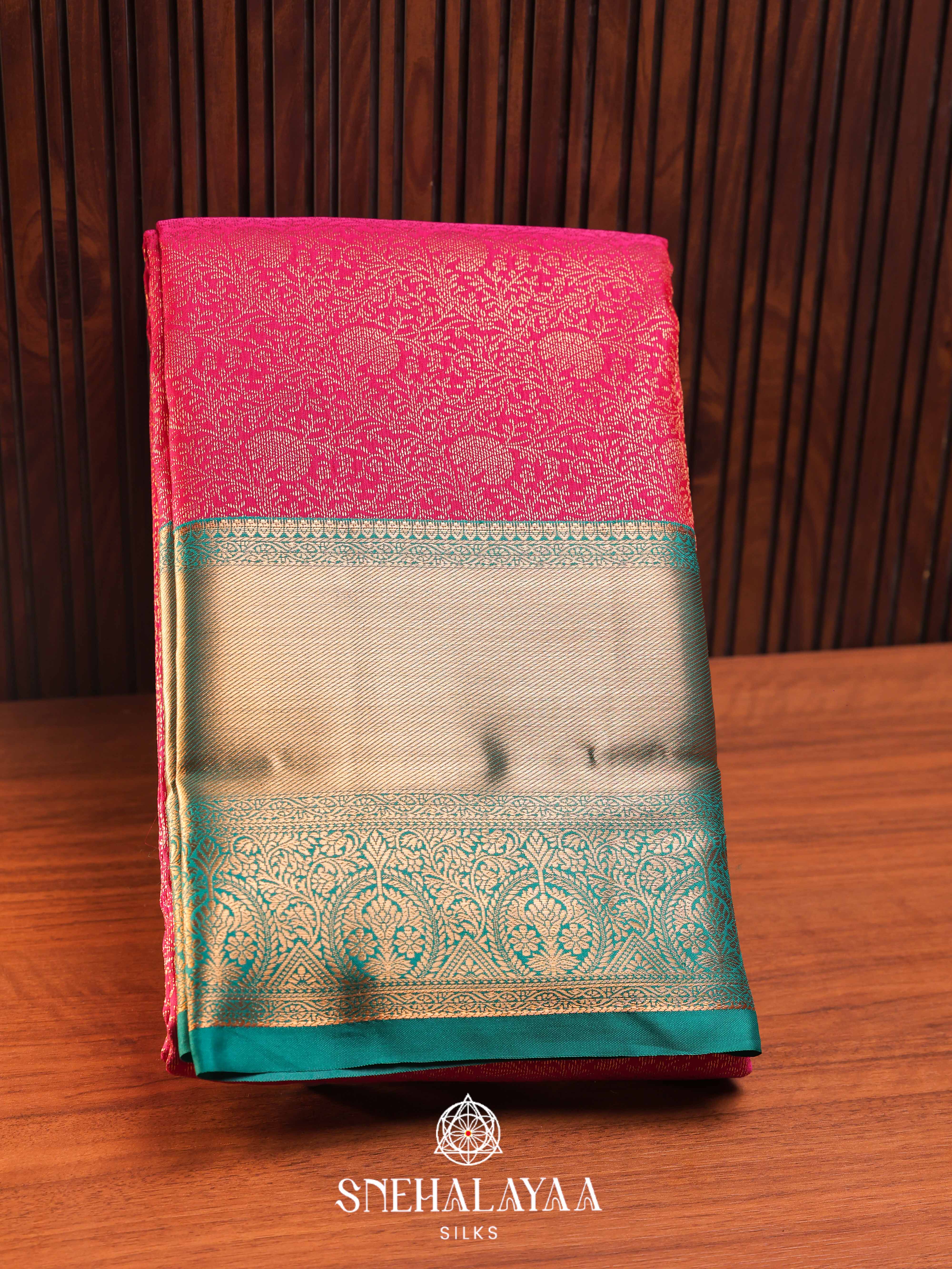 Ruby Red Art Silk Saree